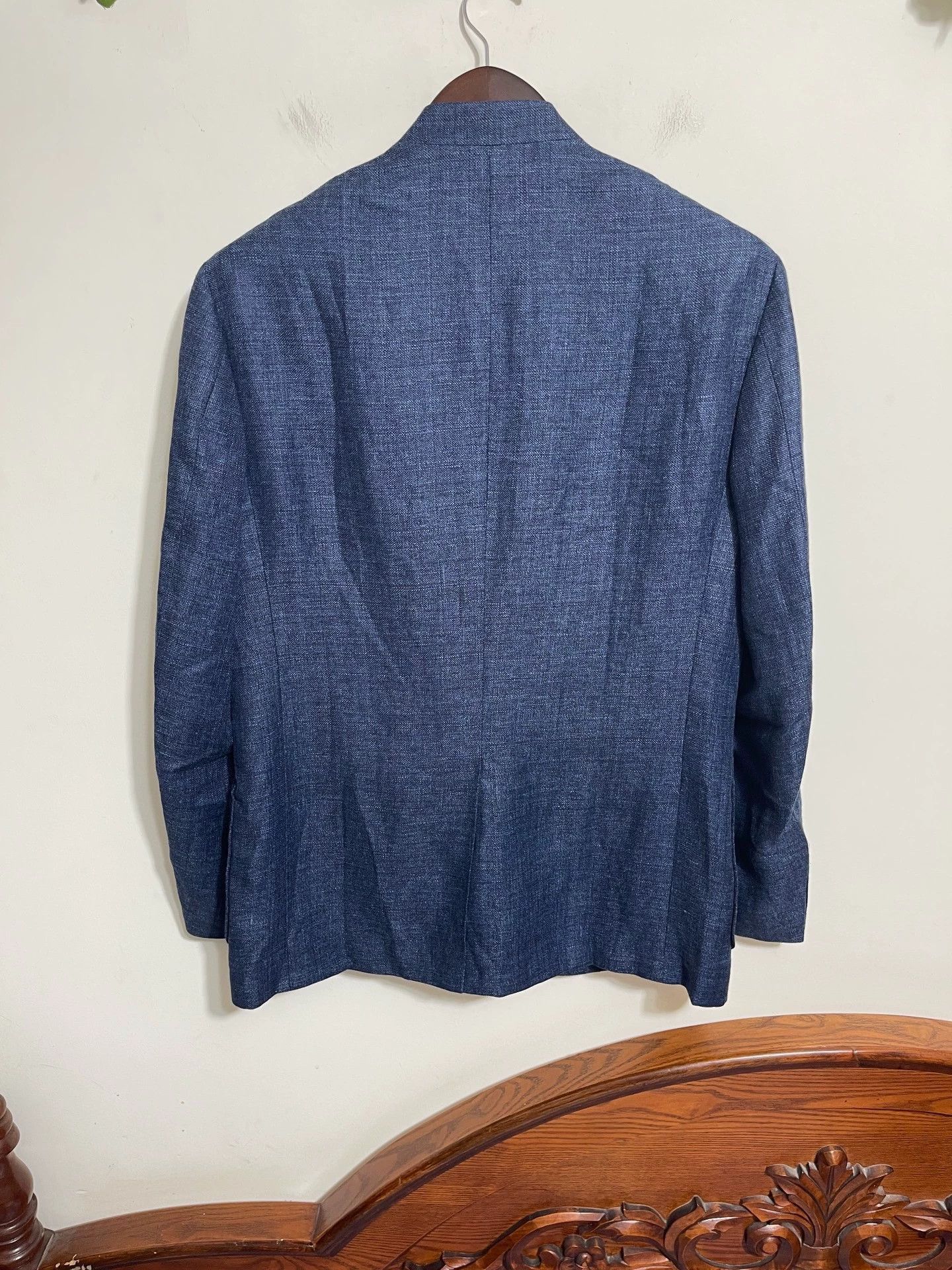 Canali Blue Linen Buttoned Light Jacket Size L Size US L / EU 52-54 / 3 - 2 Thumbnail