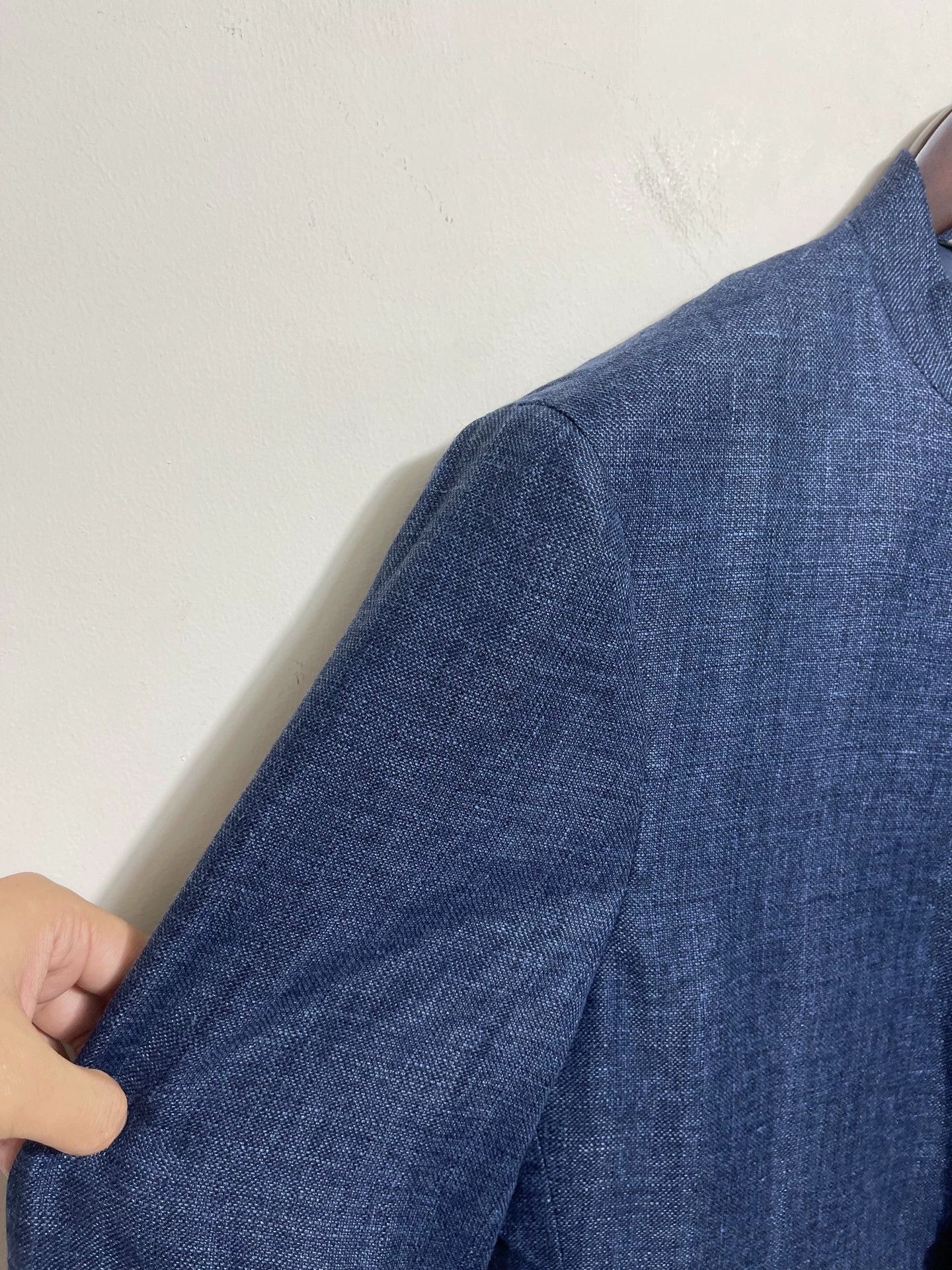 Canali Blue Linen Buttoned Light Jacket Size L Size US L / EU 52-54 / 3 - 4 Thumbnail