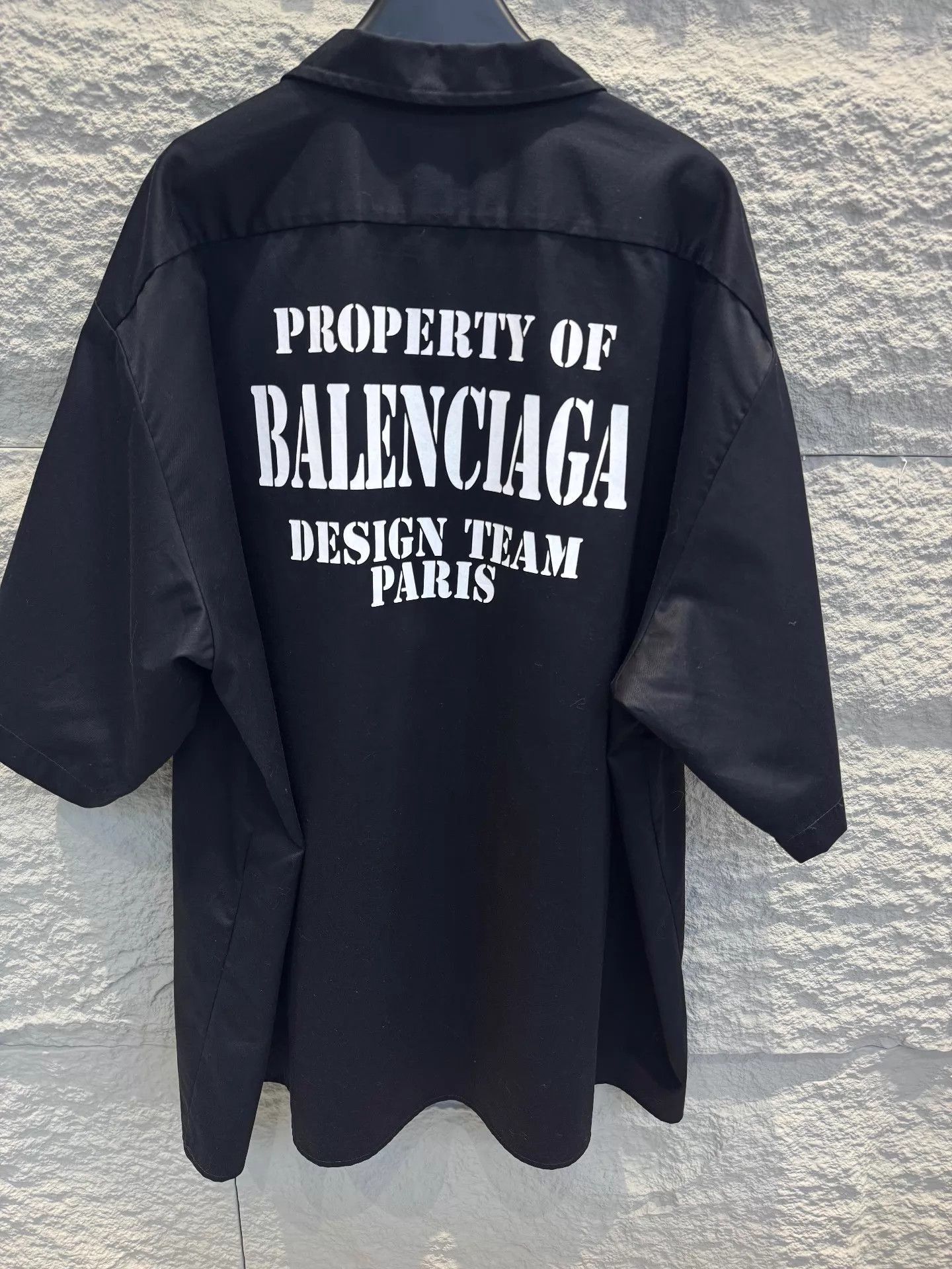 Balenciaga Black Short Sleeve Button-Up Shirt Size L Size US L / EU 52-54 / 3 - 6 Thumbnail