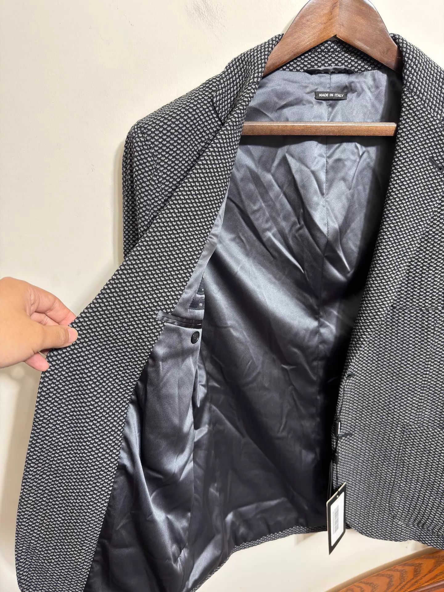 Giorgio Armani Black Patterned Blazer - Size M Size US M / EU 48-50 / 2 - 6 Thumbnail