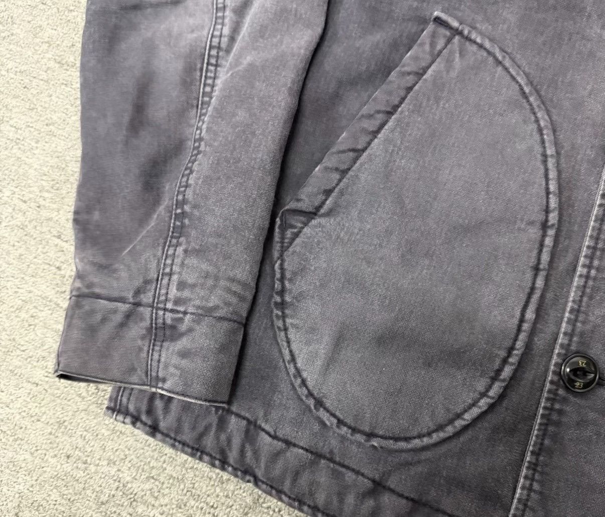 Neighborhood Gray Fleece Collar Button-Front Jacket Size US L / EU 52-54 / 3 - 3 Thumbnail
