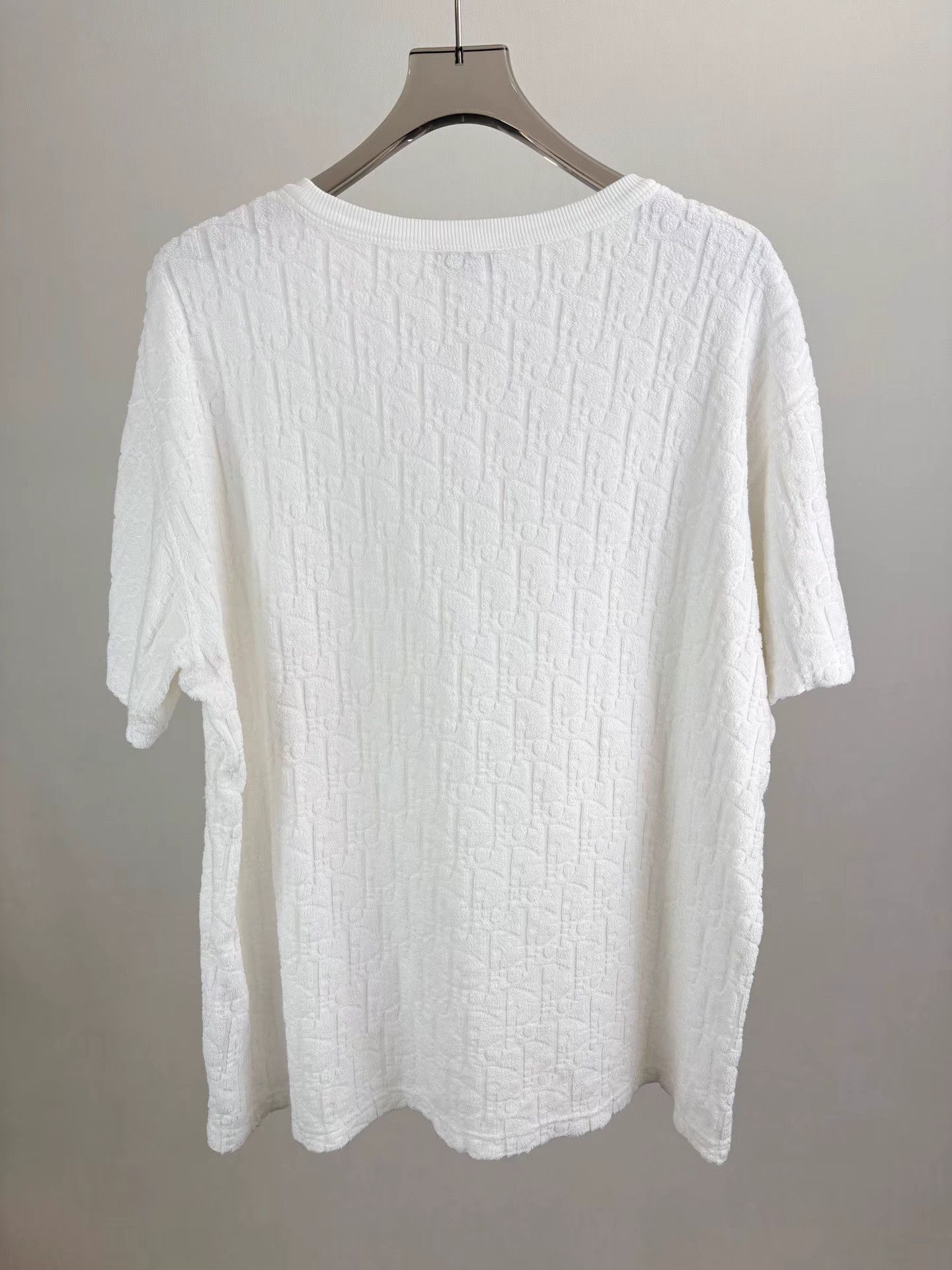 Dior White Textured Short Sleeve Shirt Size US XL / EU 56 / 4 - 2 Thumbnail