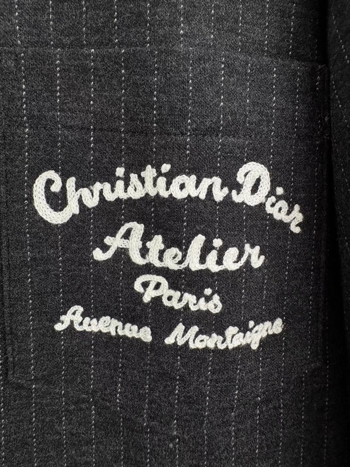 Dior Gray Striped Long Sleeve Shirt with Chest Pocket Size US XL / EU 56 / 4 - 3 Thumbnail