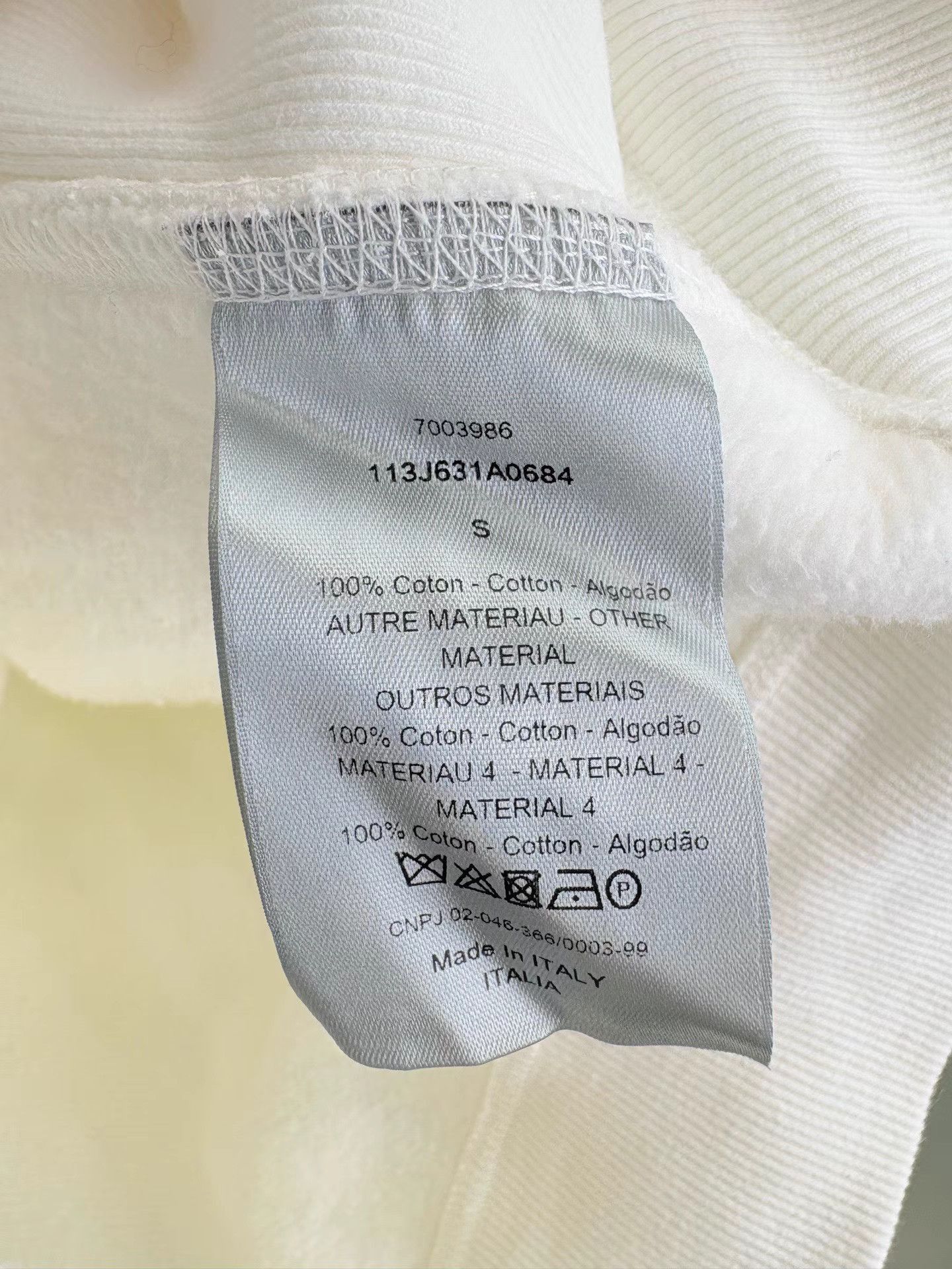 Dior White Textured Hoodie with Drawstring Hood Size US S / EU 44-46 / 1 - 5 Thumbnail