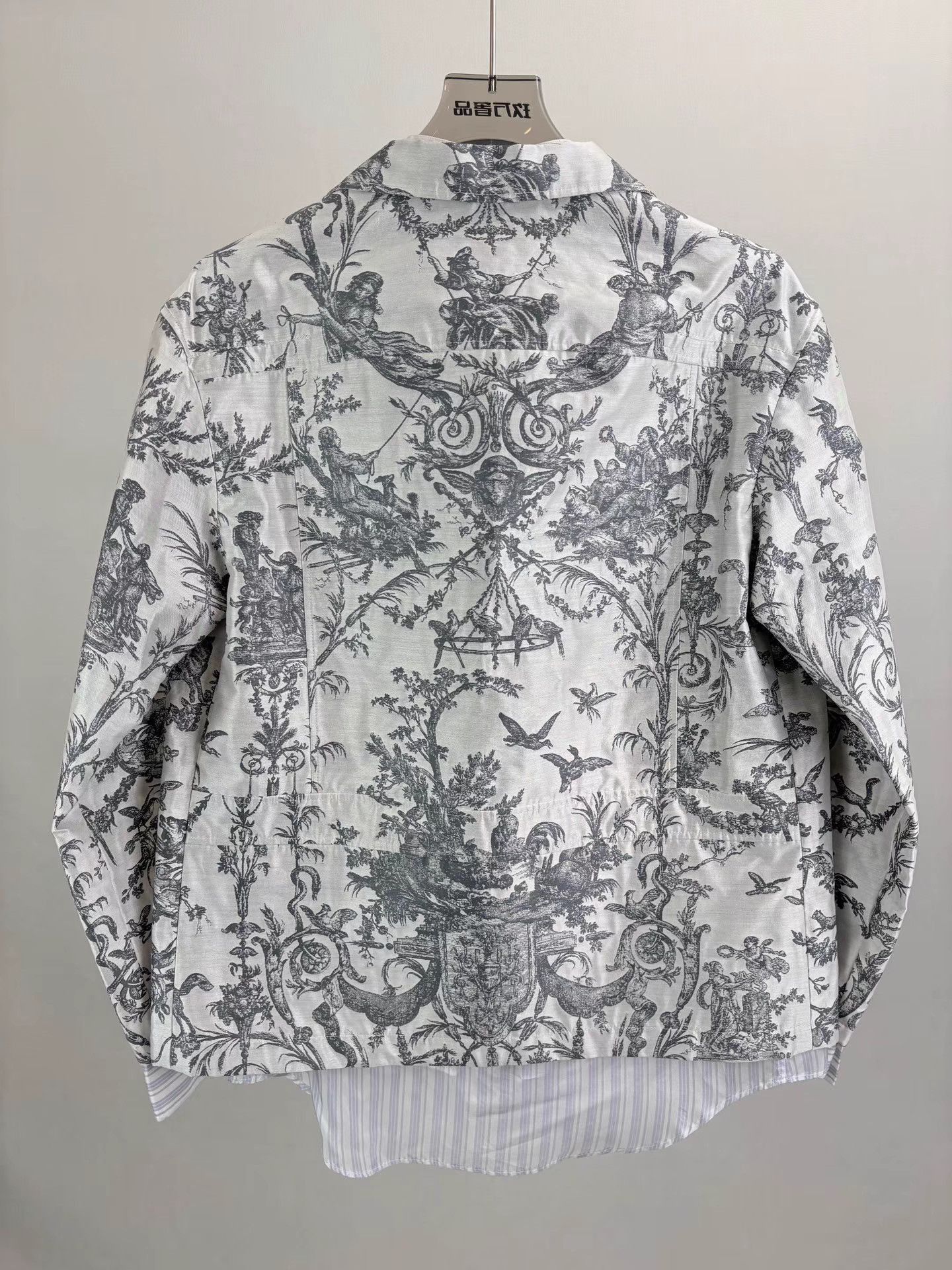 Dior Gray Printed Long Sleeve Button-Up Shirt Size US M / EU 48-50 / 2 - 2 Thumbnail