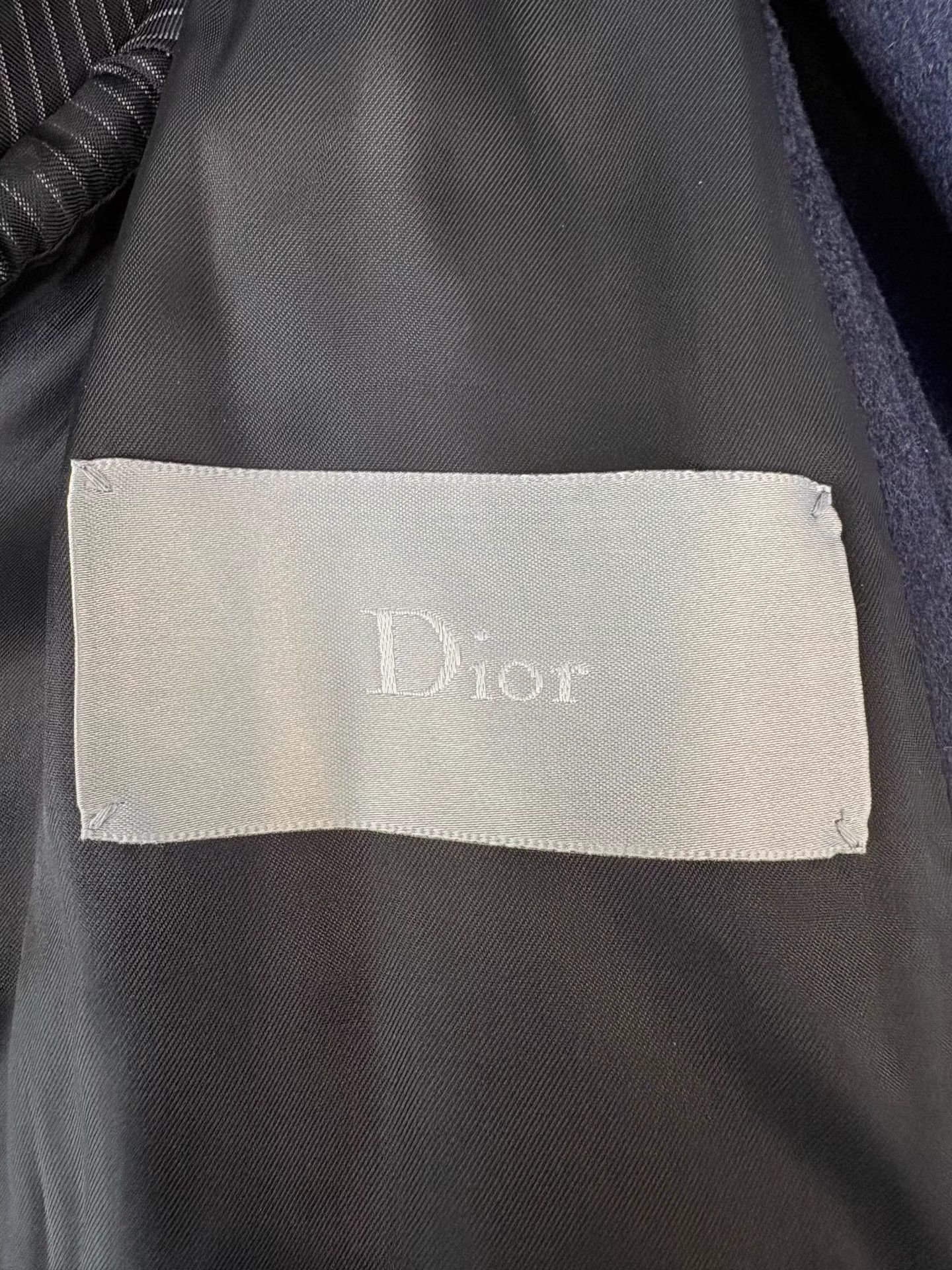 Dior Blue Double-Breasted Coat with Shearling Collar Size US S / EU 44-46 / 1 - 4 Thumbnail