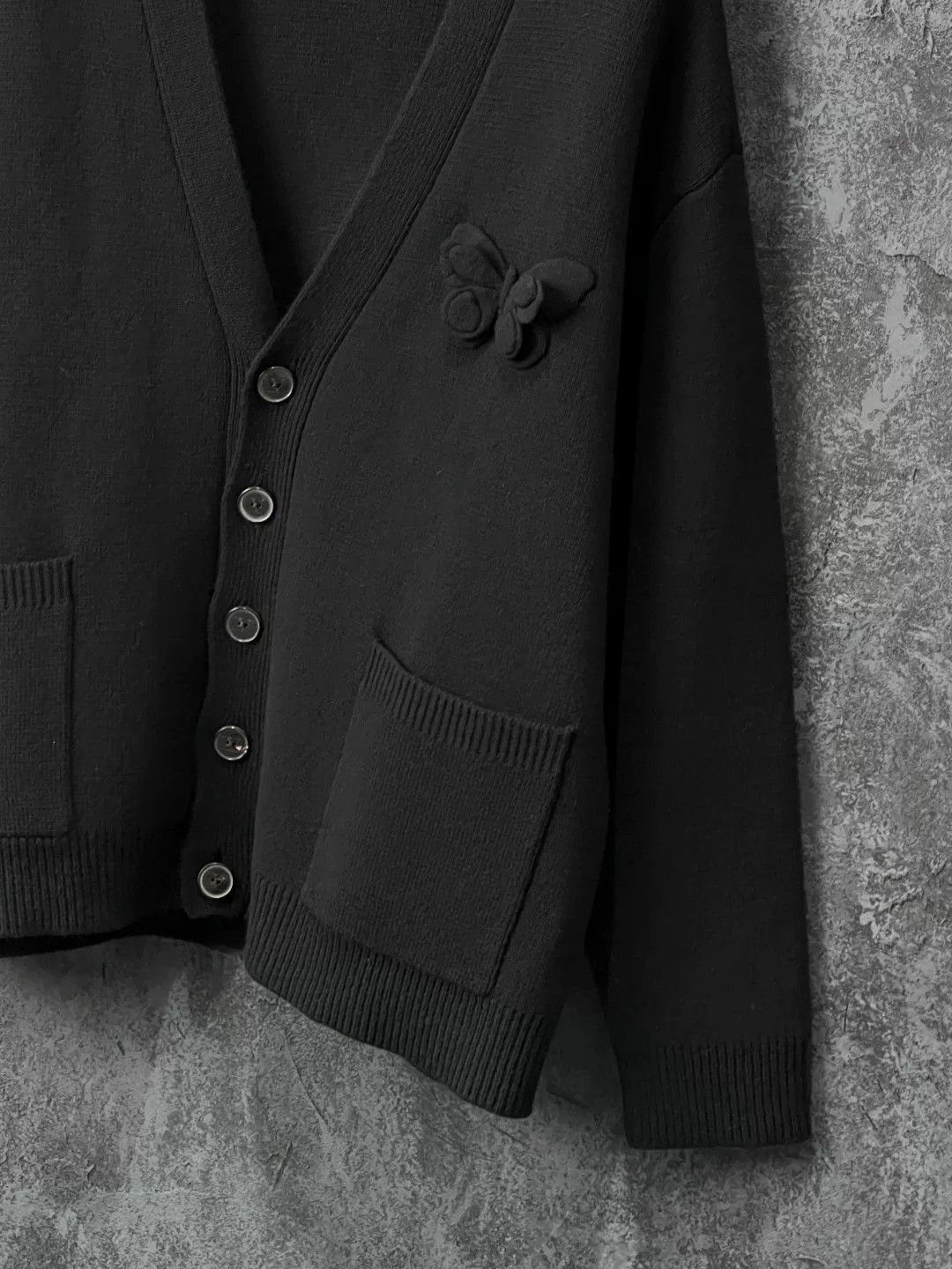 Valentino Valentino Black V-Neck Wool Cardigan Size US M / EU 48-50 / 2 - 4 Thumbnail