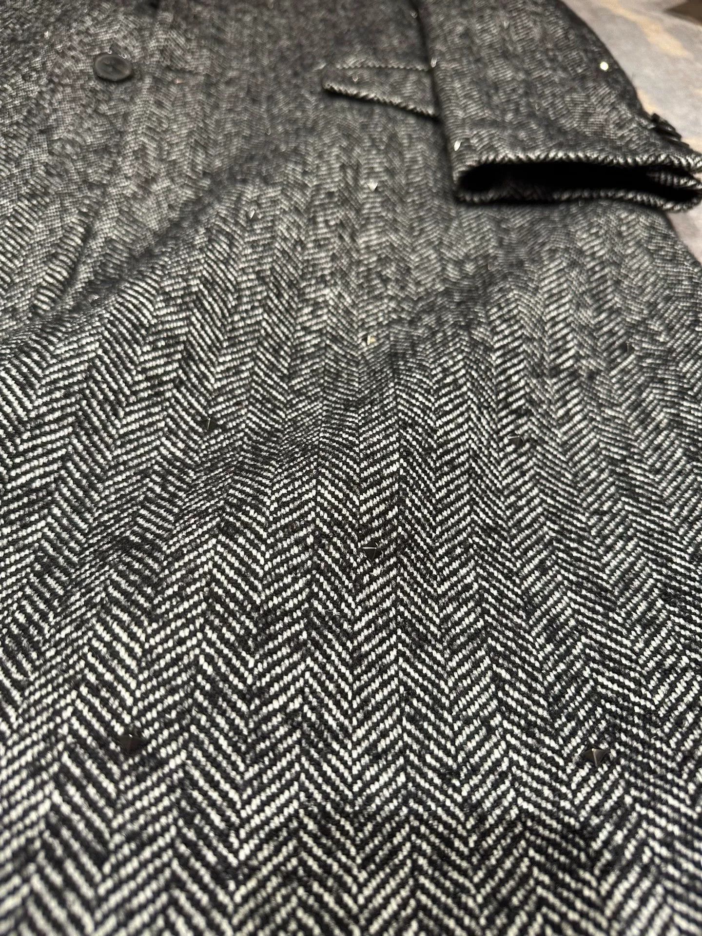 Valentino Valentino Gray Wool Coat with Studs Size US M / EU 48-50 / 2 - 4 Thumbnail
