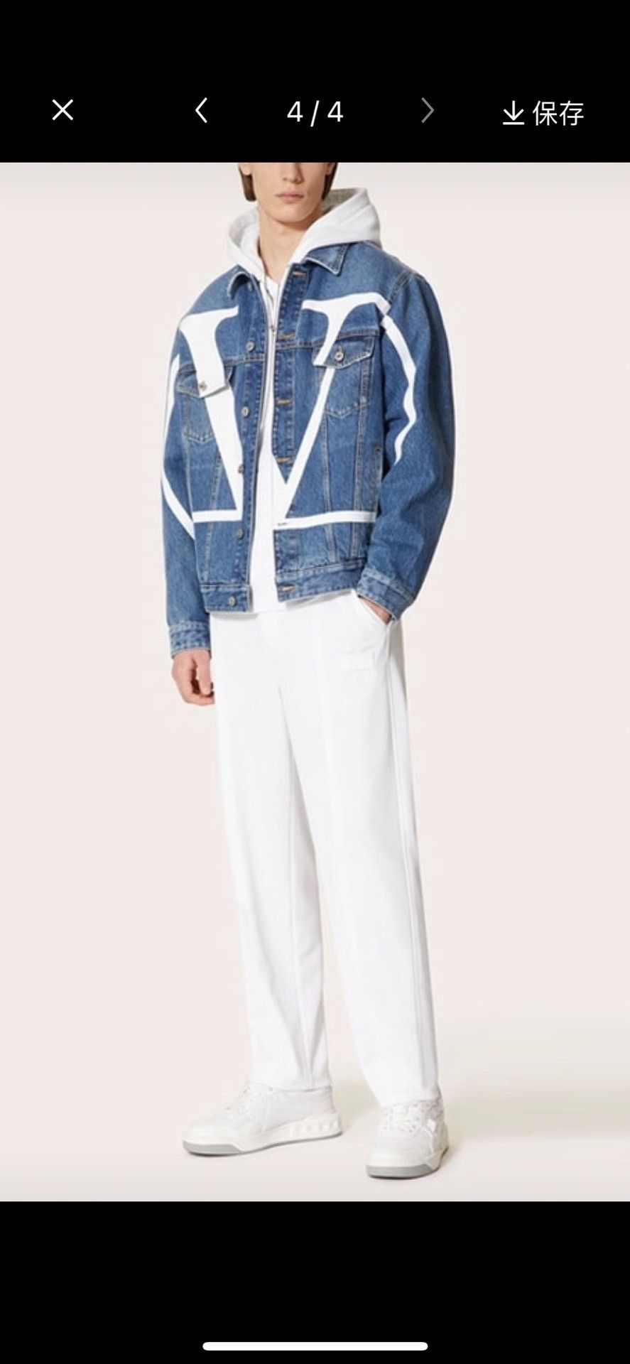 Valentino Valentino Large V Logo Denim Jacket Size US S / EU 44-46 / 1 - 2 Thumbnail