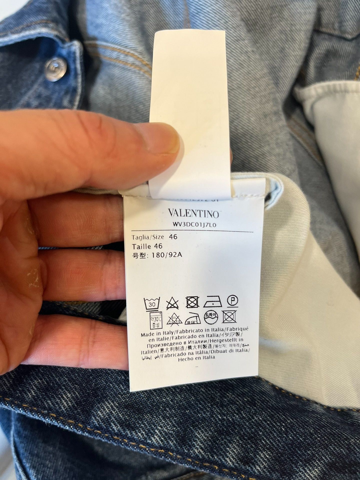Valentino Valentino Large V Logo Denim Jacket Size US S / EU 44-46 / 1 - 9 Thumbnail