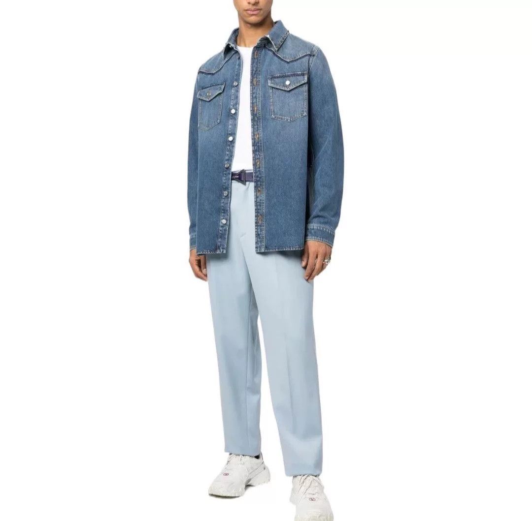 Valentino Valentino Men's Rivet Denim Shirt Size US M / EU 48-50 / 2 - 8 Thumbnail