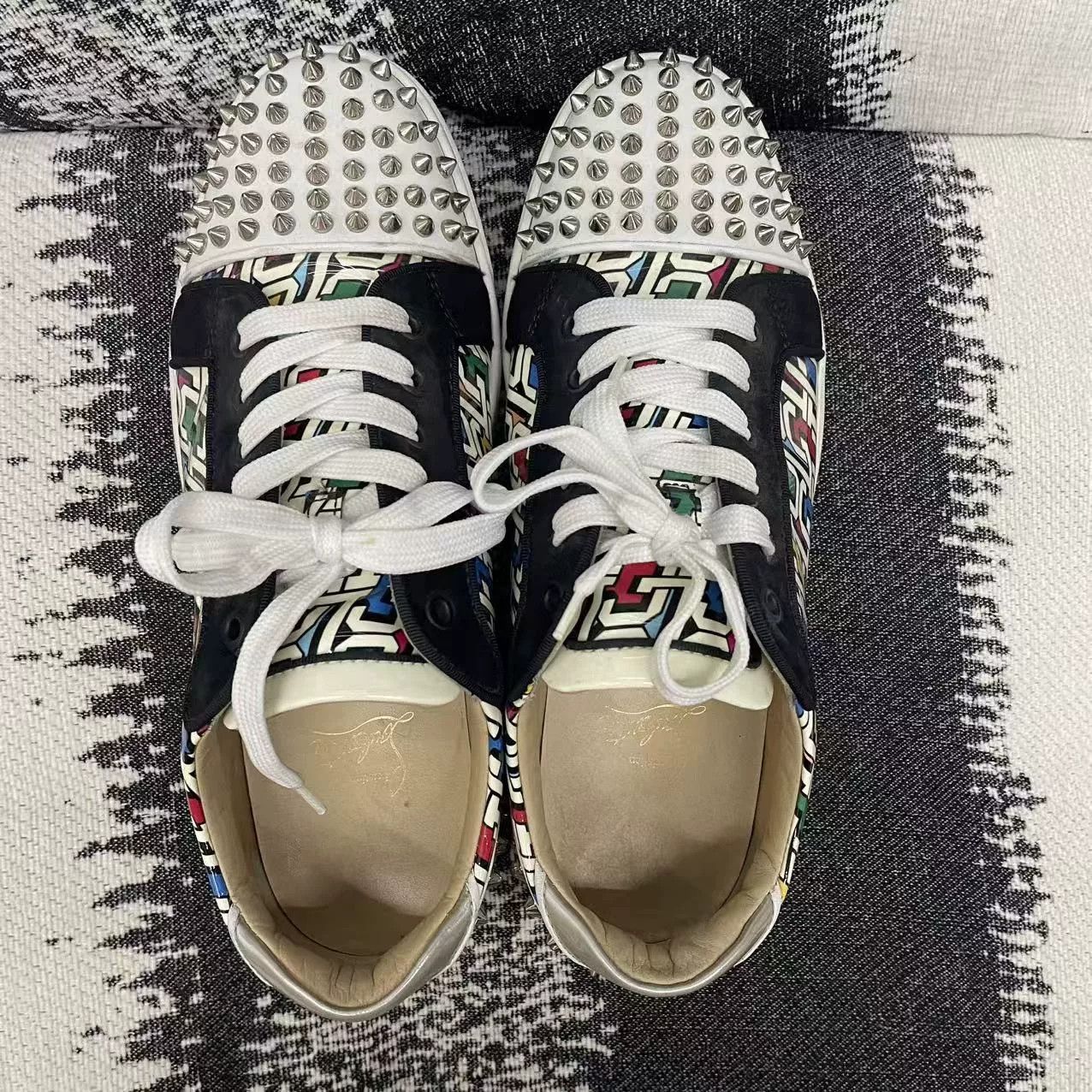 Christian Louboutin Christian Louboutin Printed Graphic Red Lowtop Sneakers Men Size US 9 / EU 42 - 7 Thumbnail