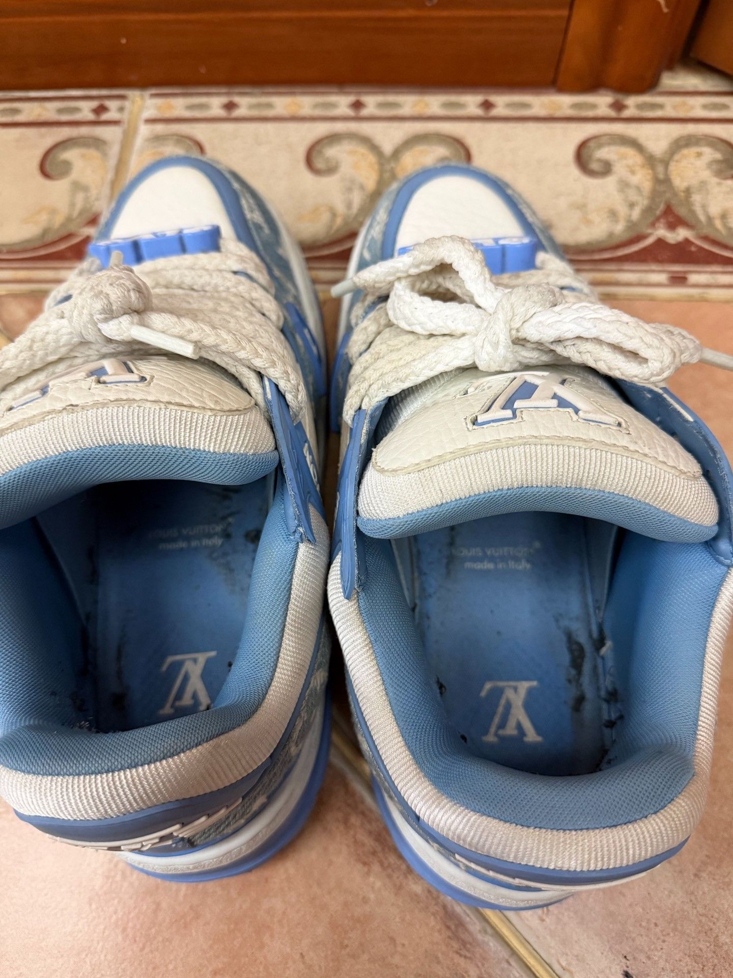 Louis Vuitton LV Trainer Maxi White Blue Sneakers Size US 9 / EU 42 - 5 Thumbnail