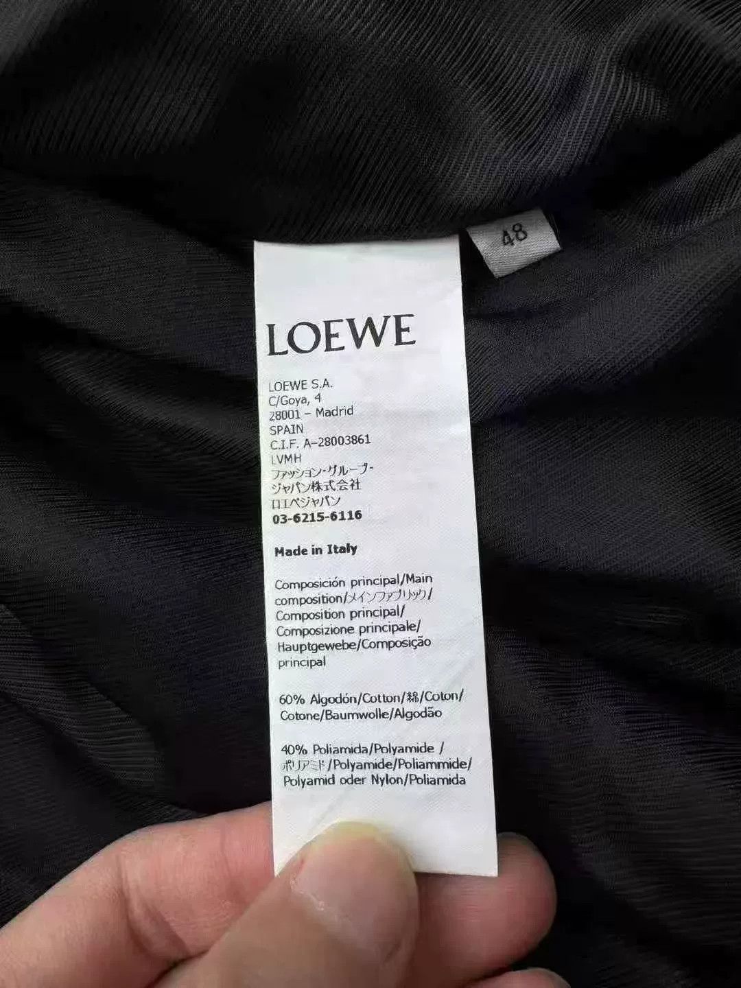 Loewe Loewe Black Bomber Leather Label Down Jacket Size US M / EU 48-50 / 2 - 6 Thumbnail