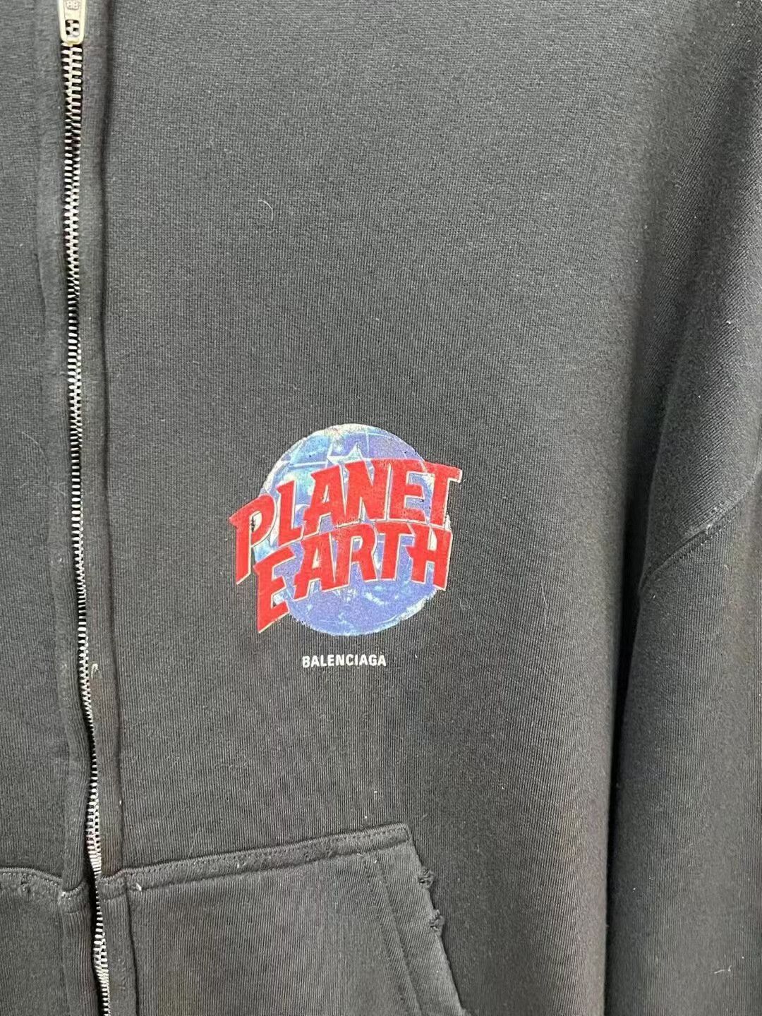 Balenciaga Balenciaga Earth Print Zip-Up Hoodie Size US L / EU 52-54 / 3 - 3 Thumbnail