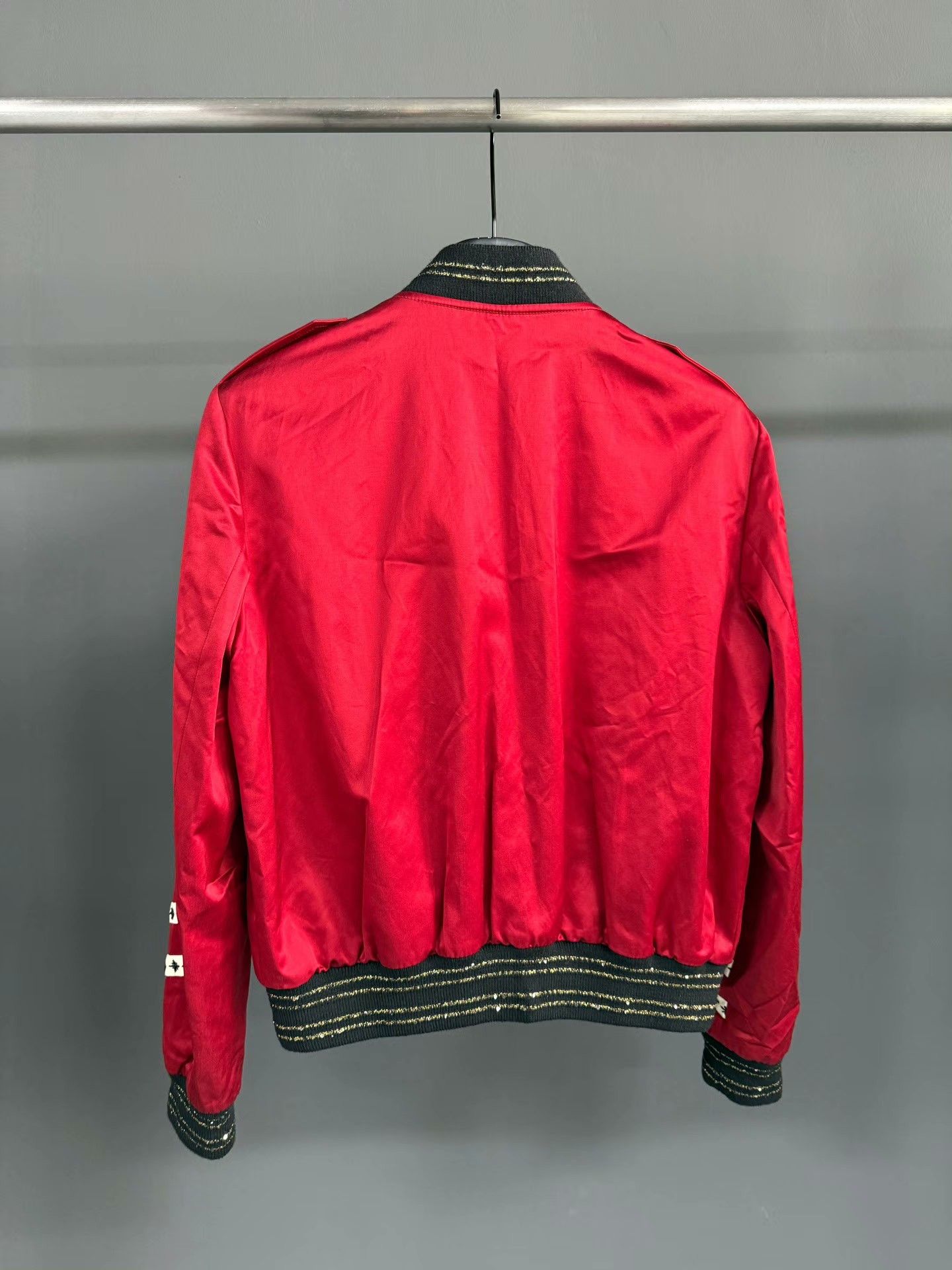 Saint Laurent Paris Saint Laurent Red Silk Court Jacket Size US M / EU 48-50 / 2 - 2 Thumbnail