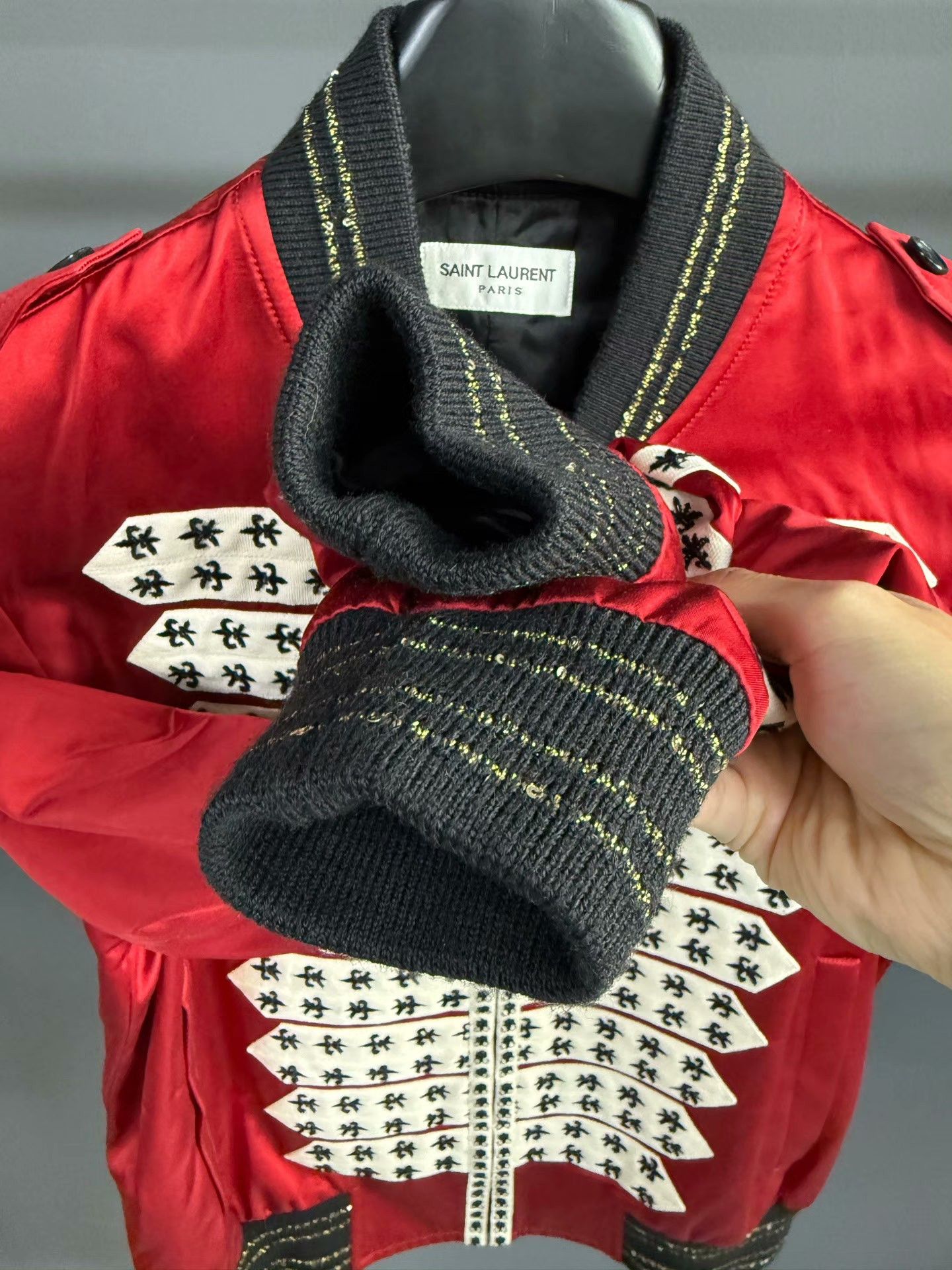 Saint Laurent Paris Saint Laurent Red Silk Court Jacket Size US M / EU 48-50 / 2 - 4 Thumbnail