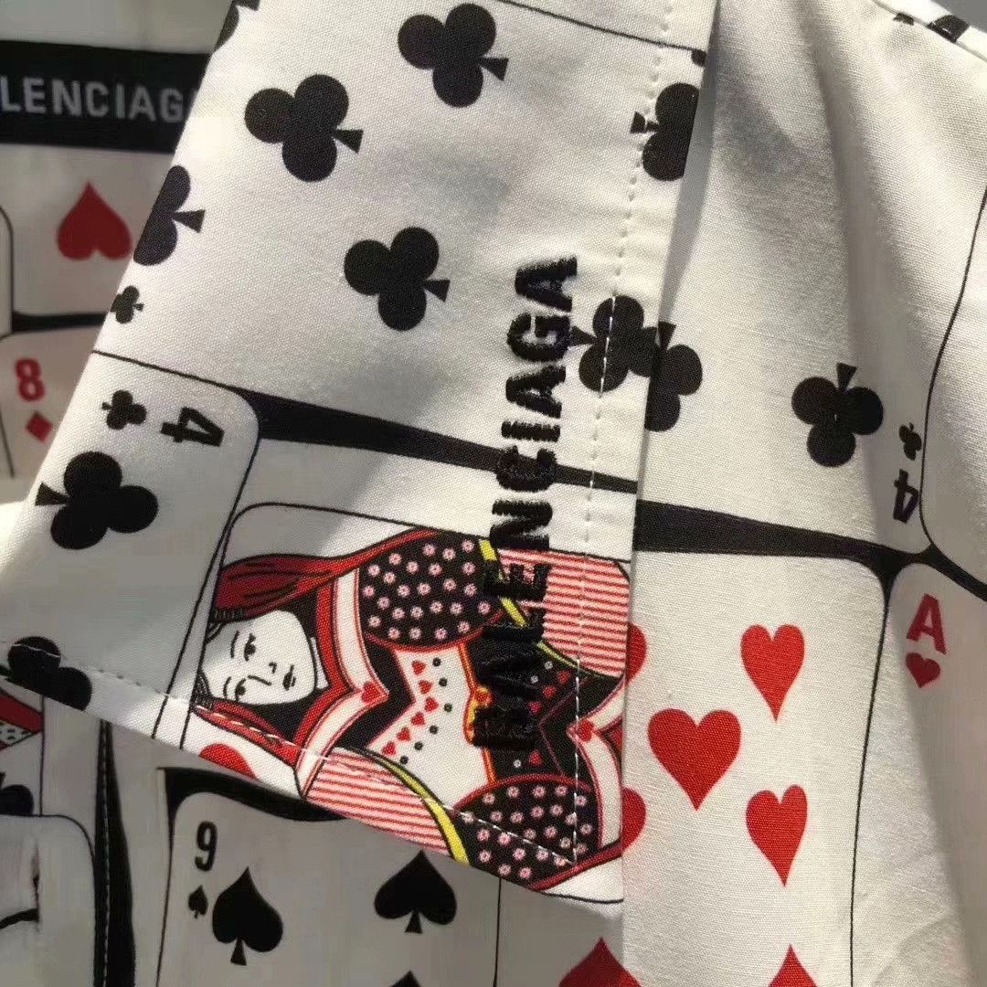Balenciaga Balenciaga Poker Short-Sleeve Shirt Size US XXS / EU 40 - 2 Thumbnail