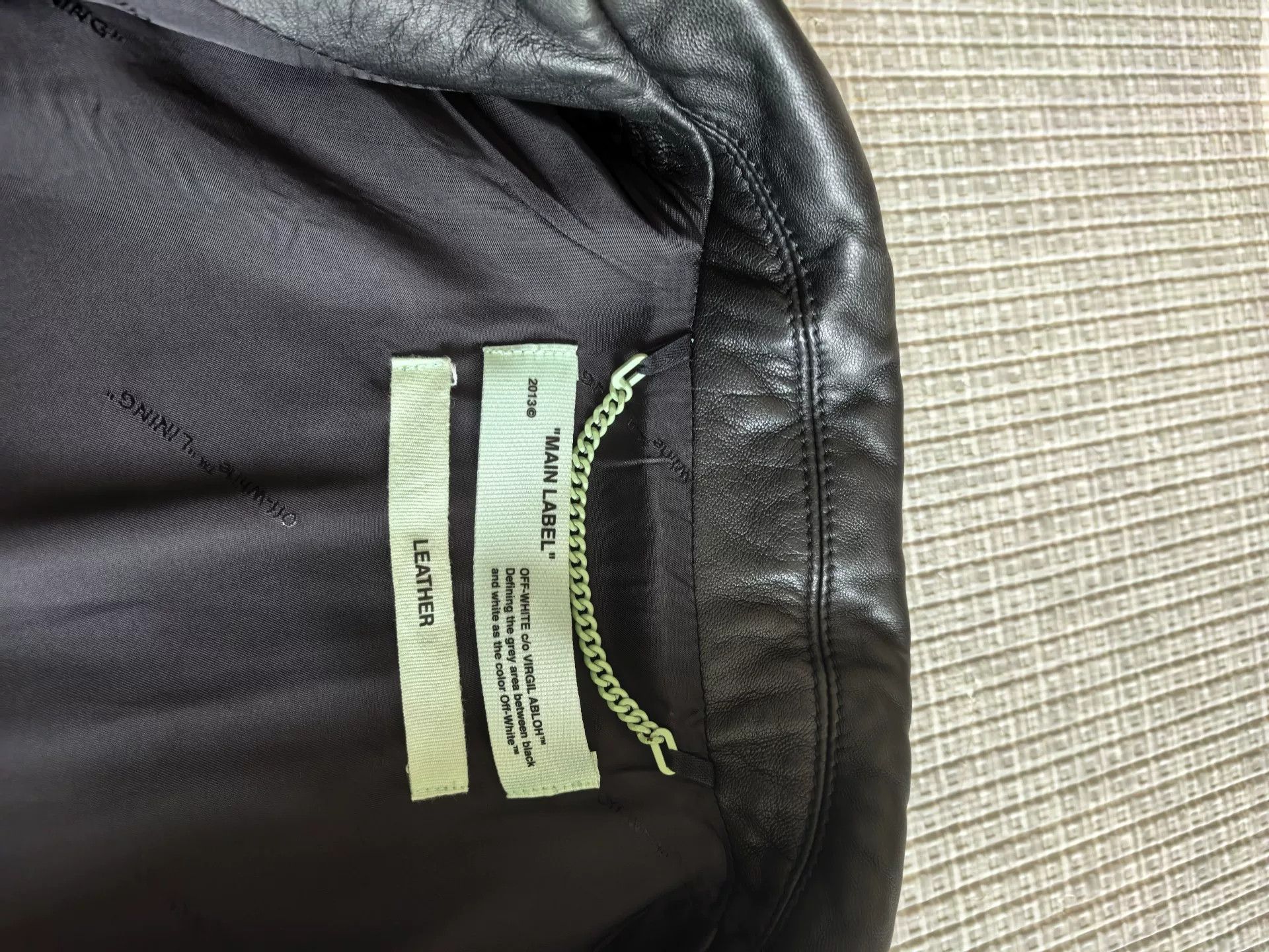 Off-White Off-White Black Leather Biker Jacket Size US L / EU 52-54 / 3 - 3 Thumbnail