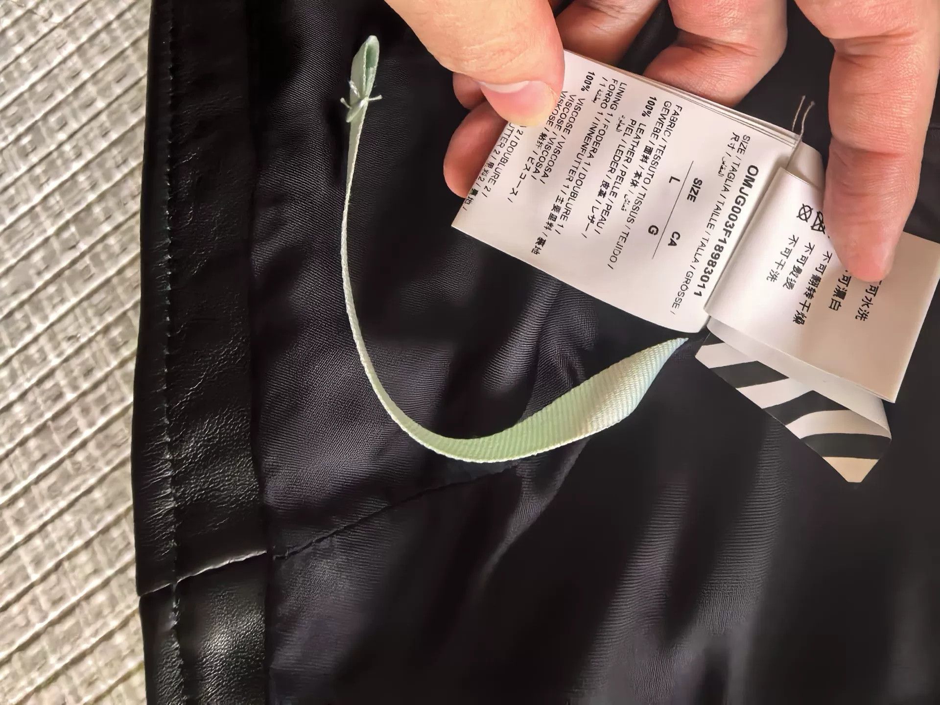 Off-White Off-White Black Leather Biker Jacket Size US L / EU 52-54 / 3 - 5 Thumbnail
