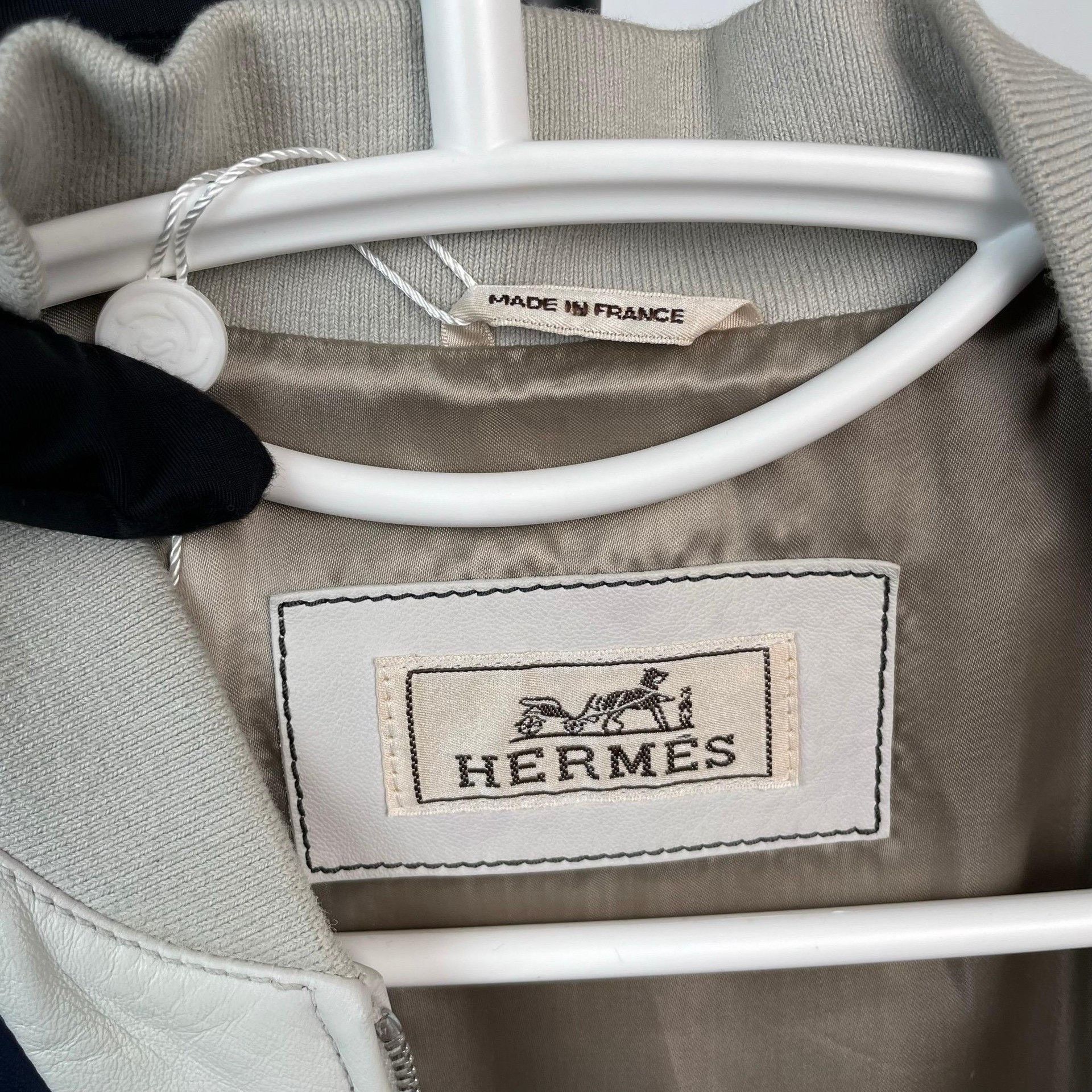 Hermes Hermes White Large H Pilot Jacket Men's Size US M / EU 48-50 / 2 - 6 Thumbnail