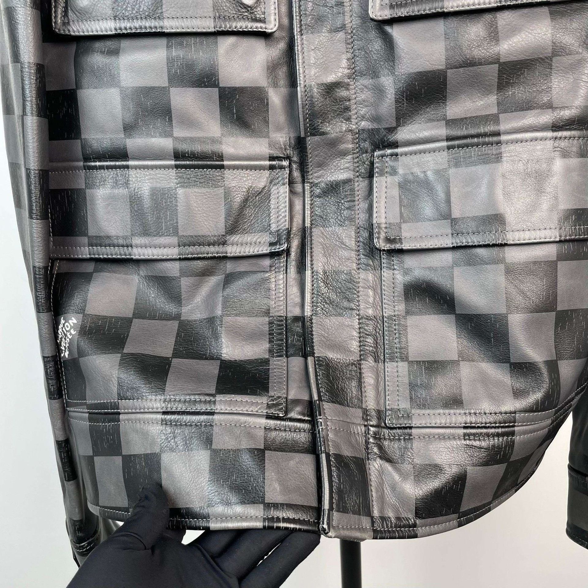 Louis Vuitton Louis Vuitton Checkered Leather Jacket Size US S / EU 44-46 / 1 - 2 Thumbnail