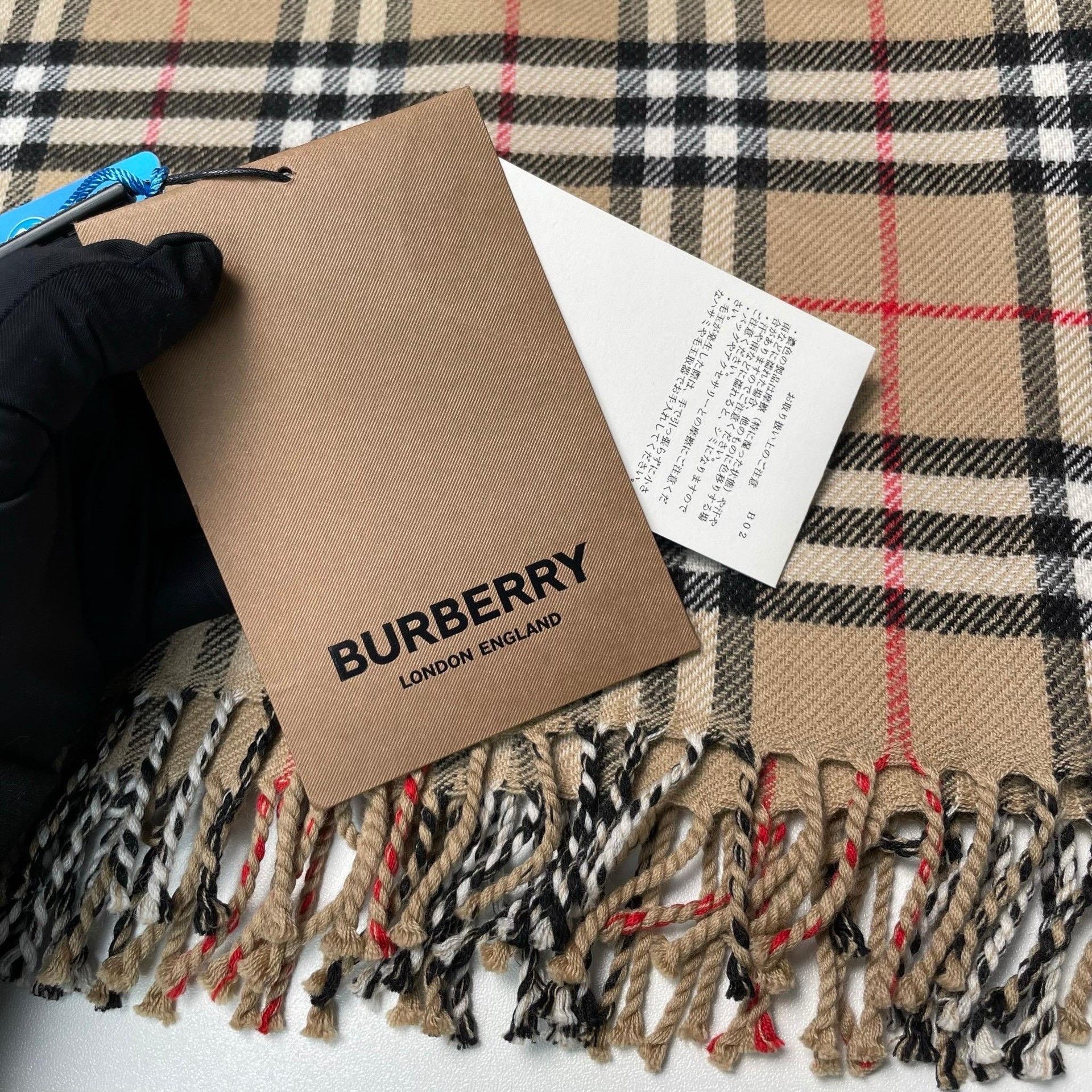 Burberry Burberry Brown Classic Check Cashmere Scarf Size ONE SIZE - 2 Thumbnail