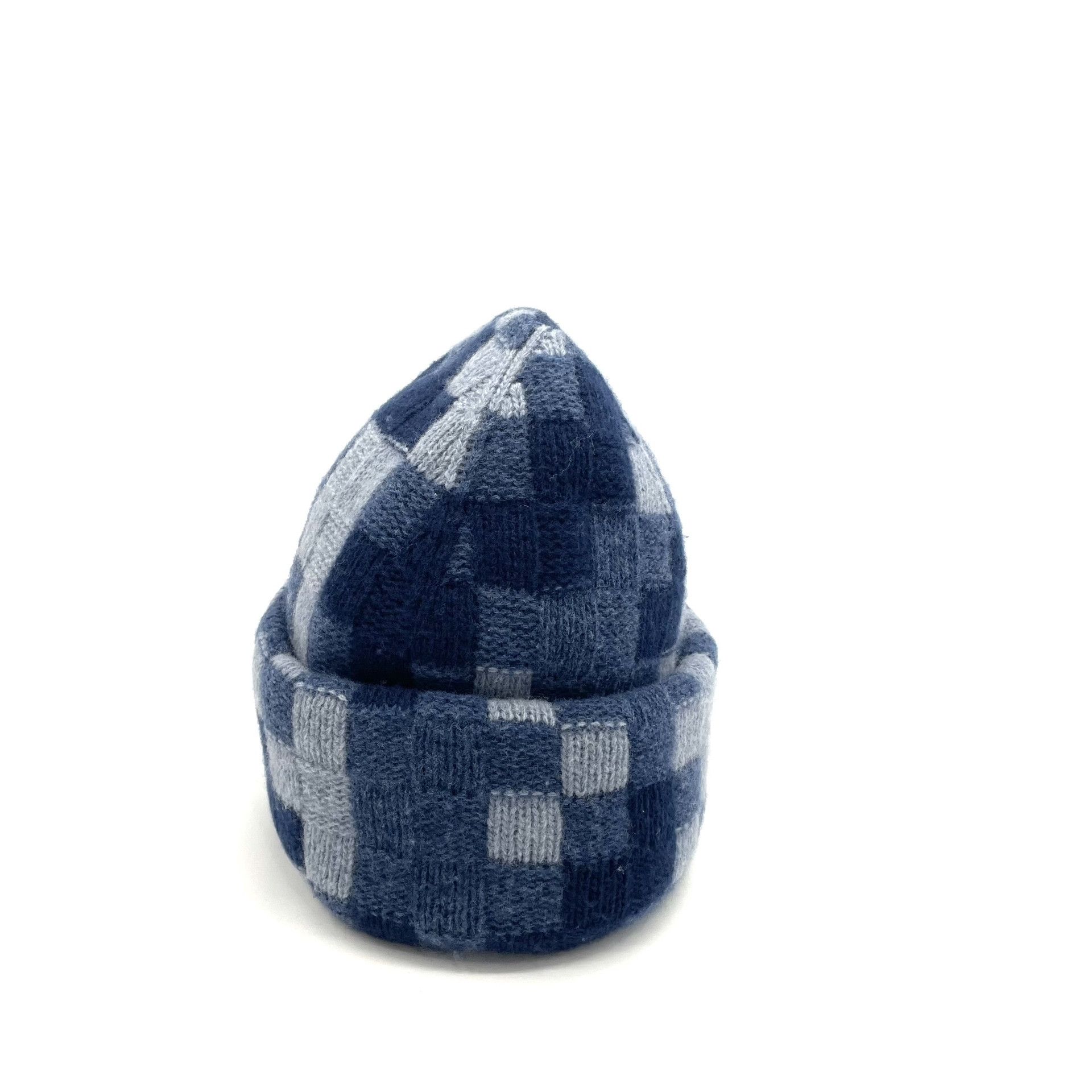 Louis Vuitton LV Blue Gray Checkered Wool Beanie Size ONE SIZE - 5 Thumbnail