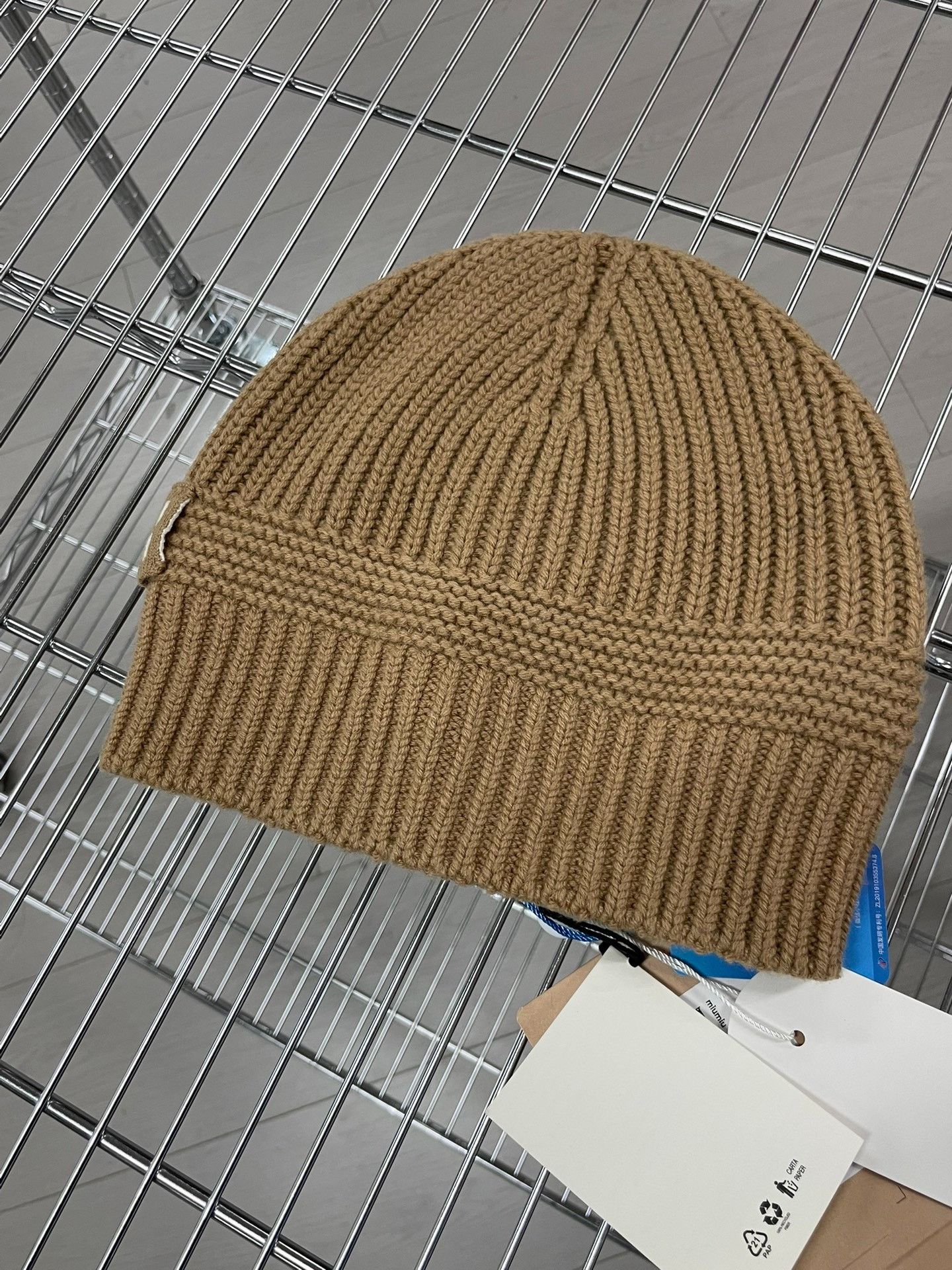 Miu Miu Miumiu 25FW Brown Wool Logo Beanie Size ONE SIZE - 5 Thumbnail