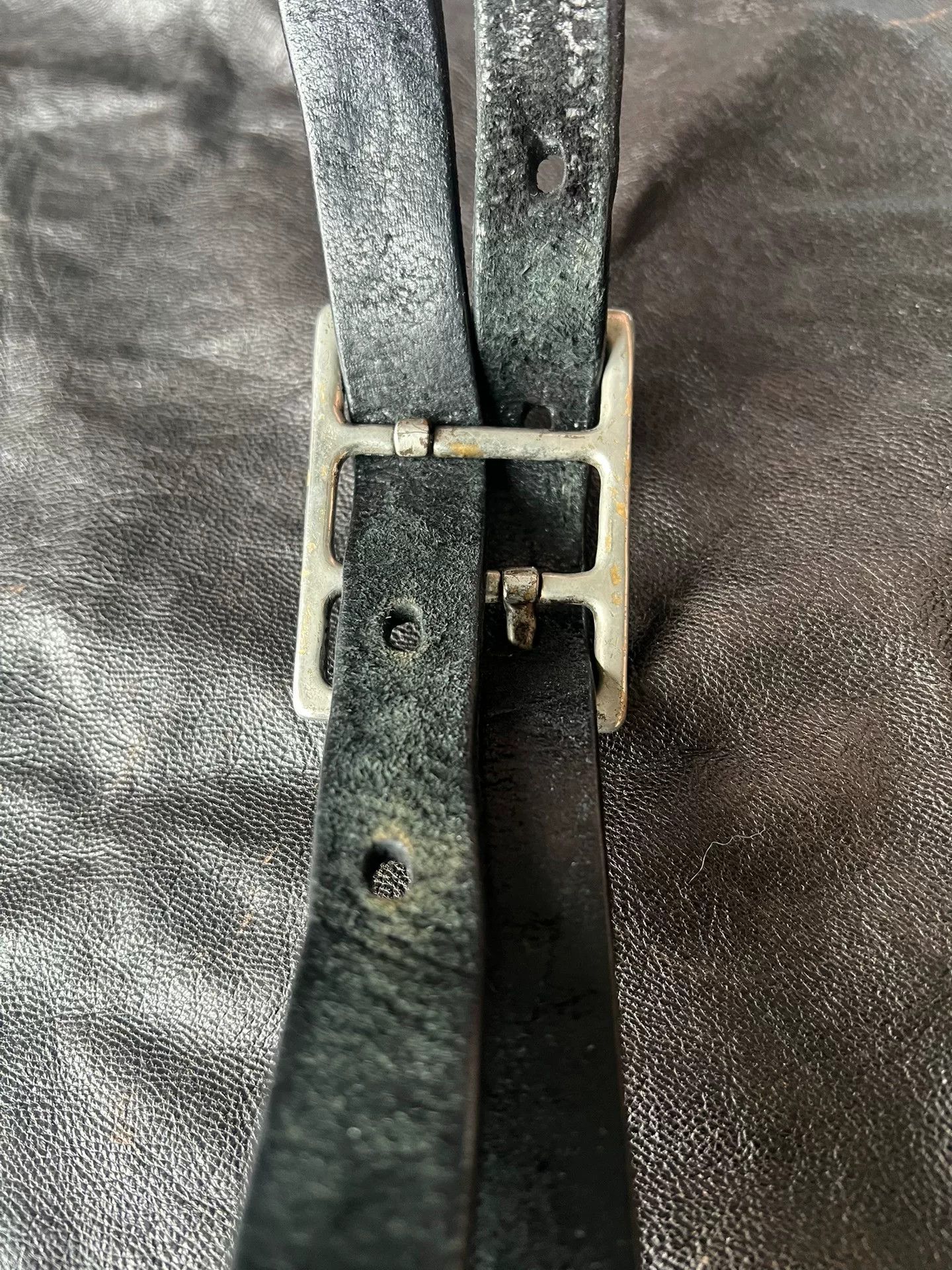 Carol Christian Poell Carol Christian Poell Black Distressed Double-Head Belt Size ONE SIZE - 5 Thumbnail