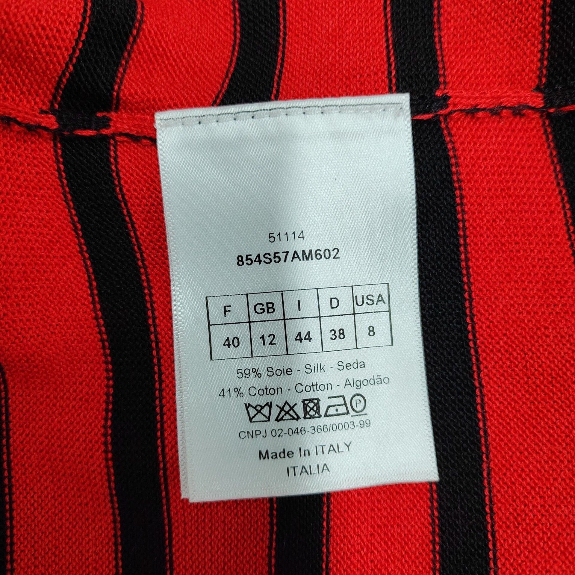 Dior Dior Red Striped 8 Embroidery T-Shirt Size US XXS / EU 40 - 5 Thumbnail