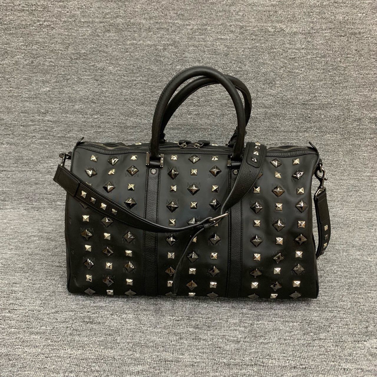 MCM MCM Black Studded Logo Travel Bag Size ONE SIZE - 2 Thumbnail
