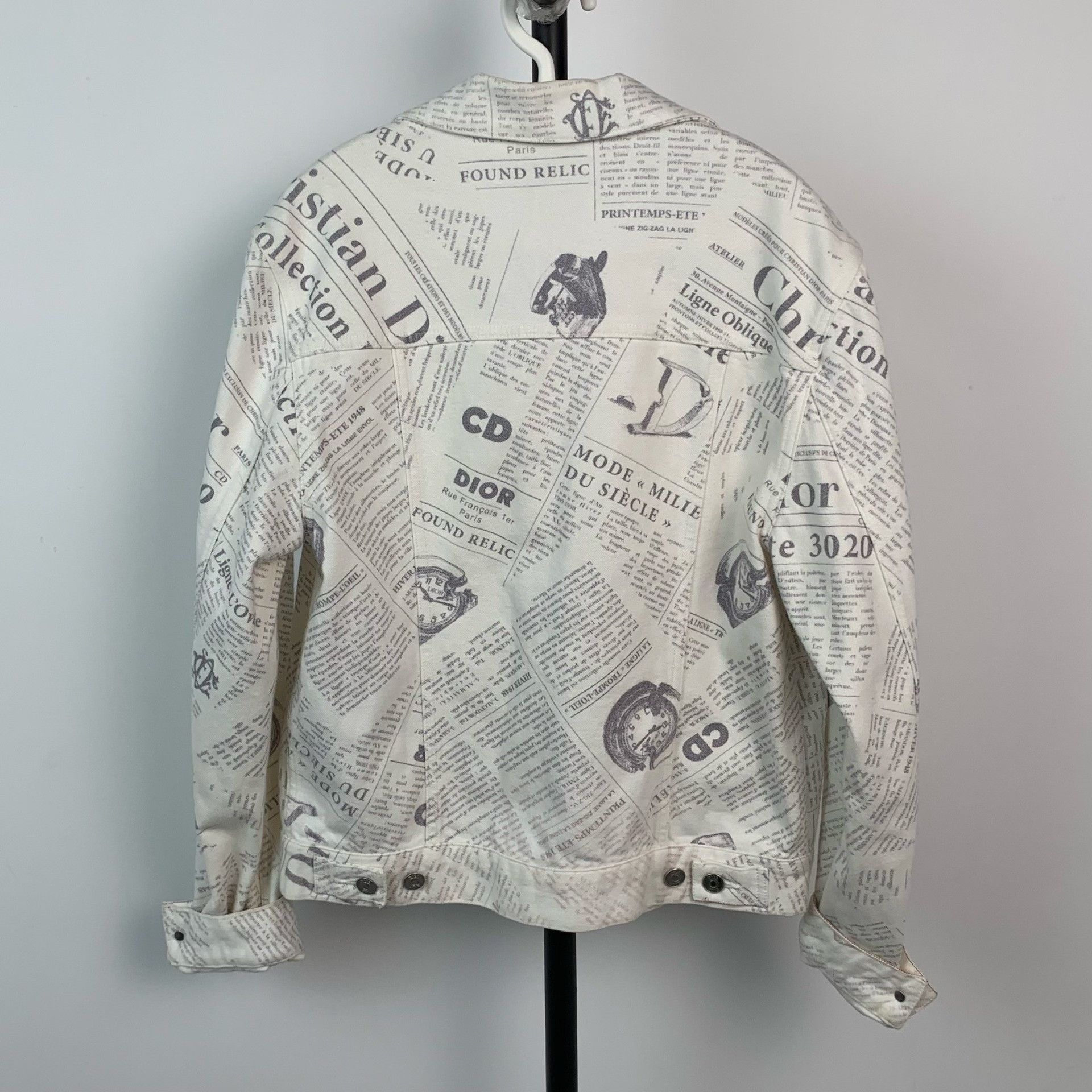 Dior Dior x Daniel Newspaper Print Denim Jacket Size US S / EU 44-46 / 1 - 2 Thumbnail
