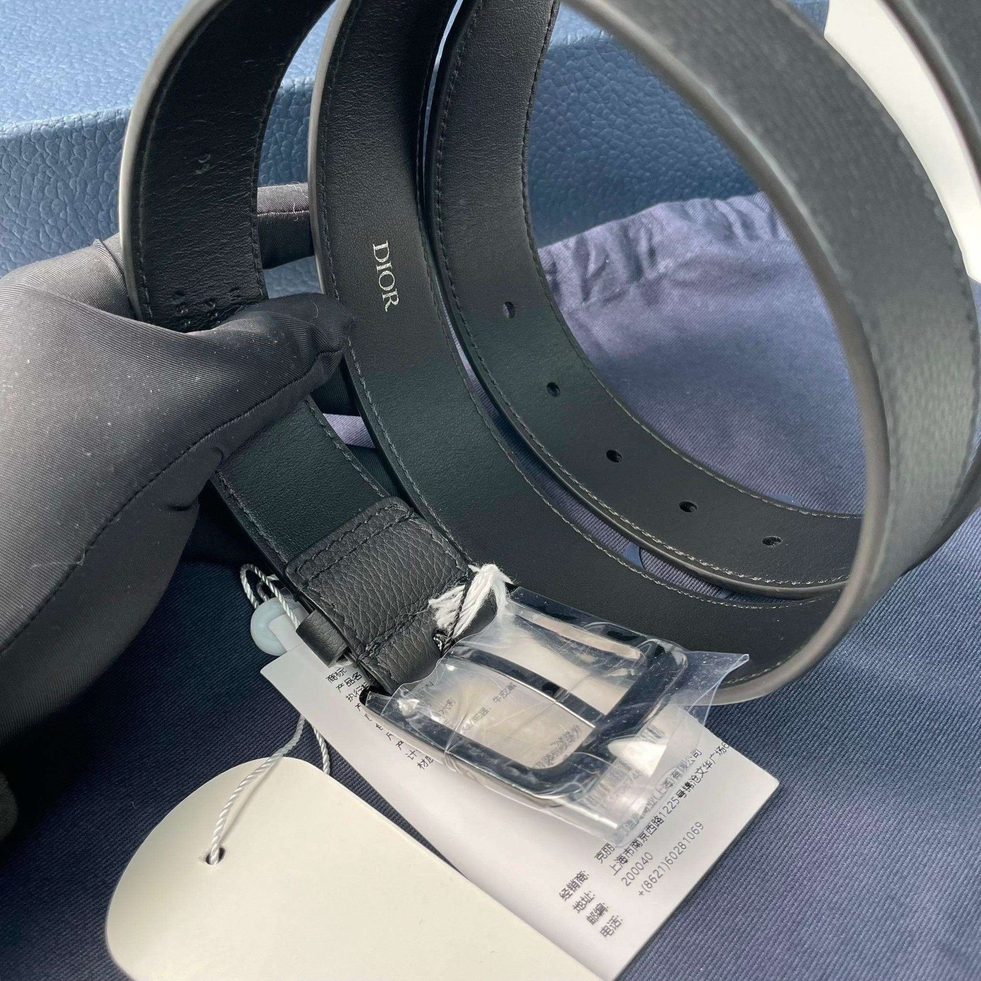 Dior Dior Black Silver CD Buckle Leather Belt Size ONE SIZE - 4 Thumbnail
