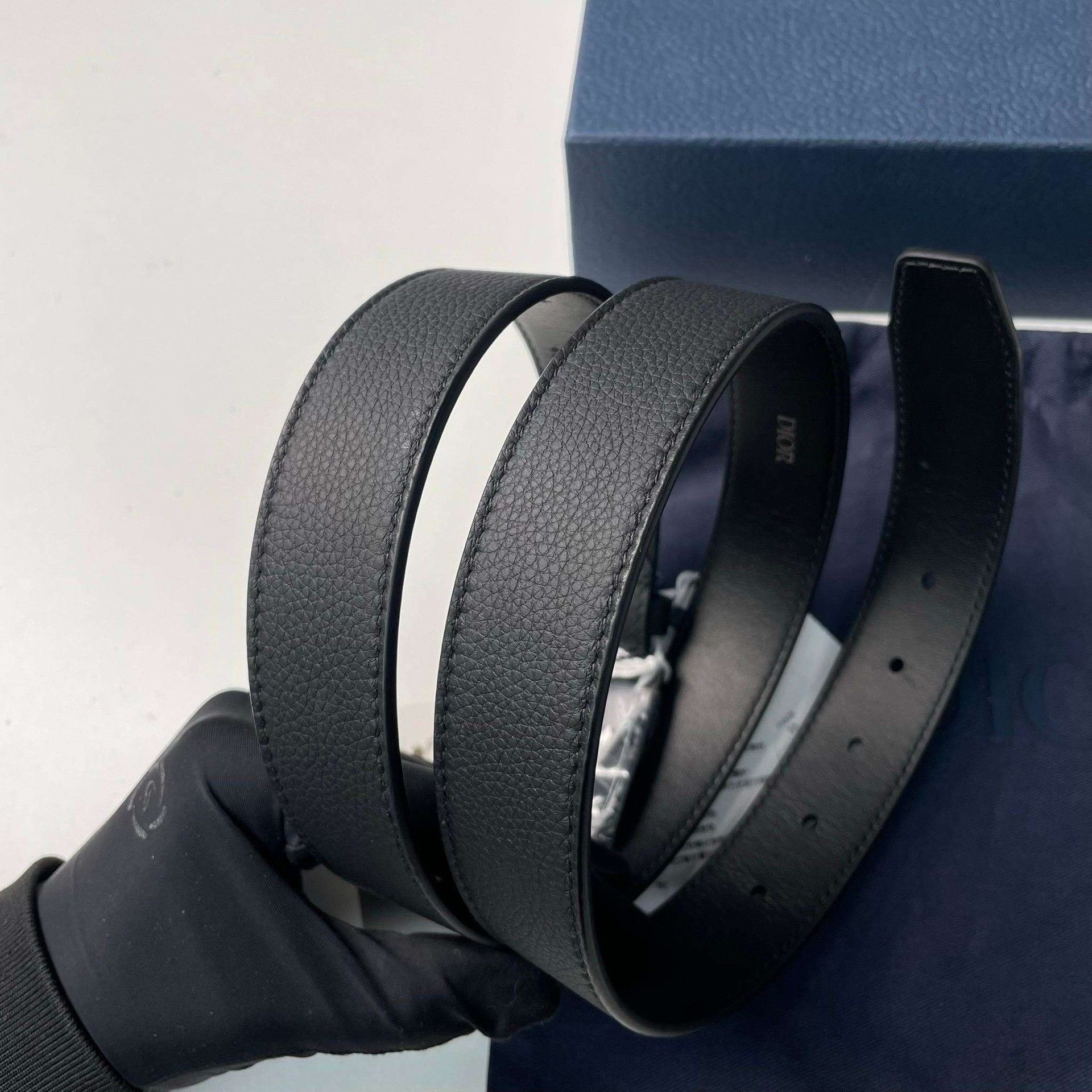 Dior Dior Black Silver CD Buckle Leather Belt Size ONE SIZE - 5 Thumbnail