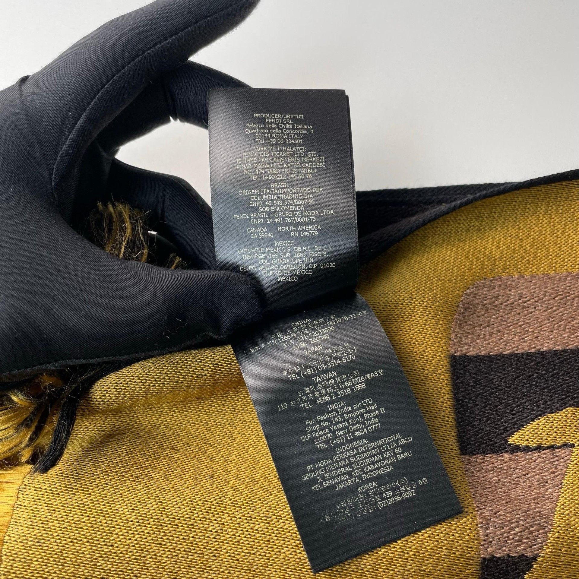 Fendi Fendi Brown Black Striped Monster Scarf Size ONE SIZE - 9 Thumbnail