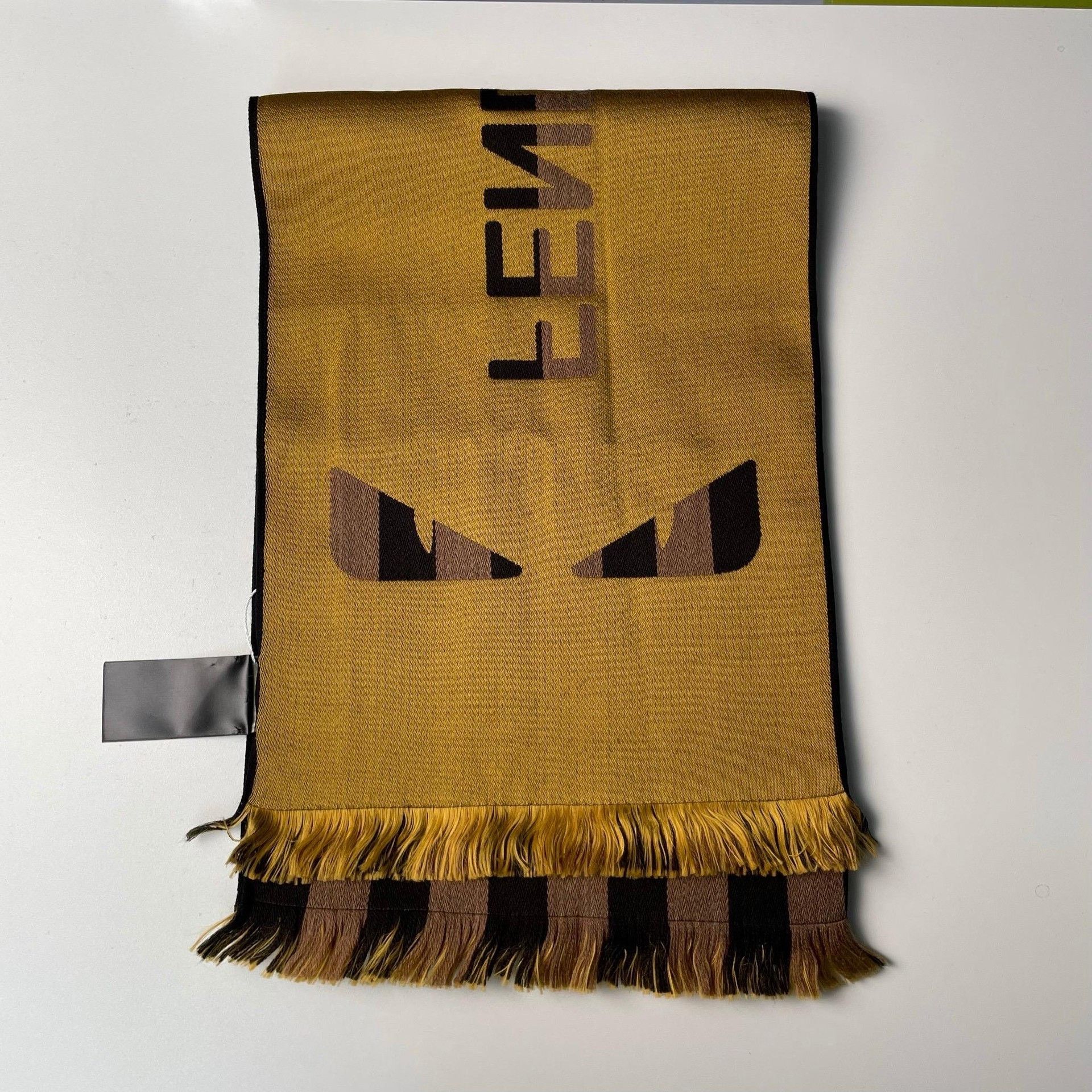 Fendi Fendi Brown Black Striped Monster Scarf Size ONE SIZE - 4 Thumbnail