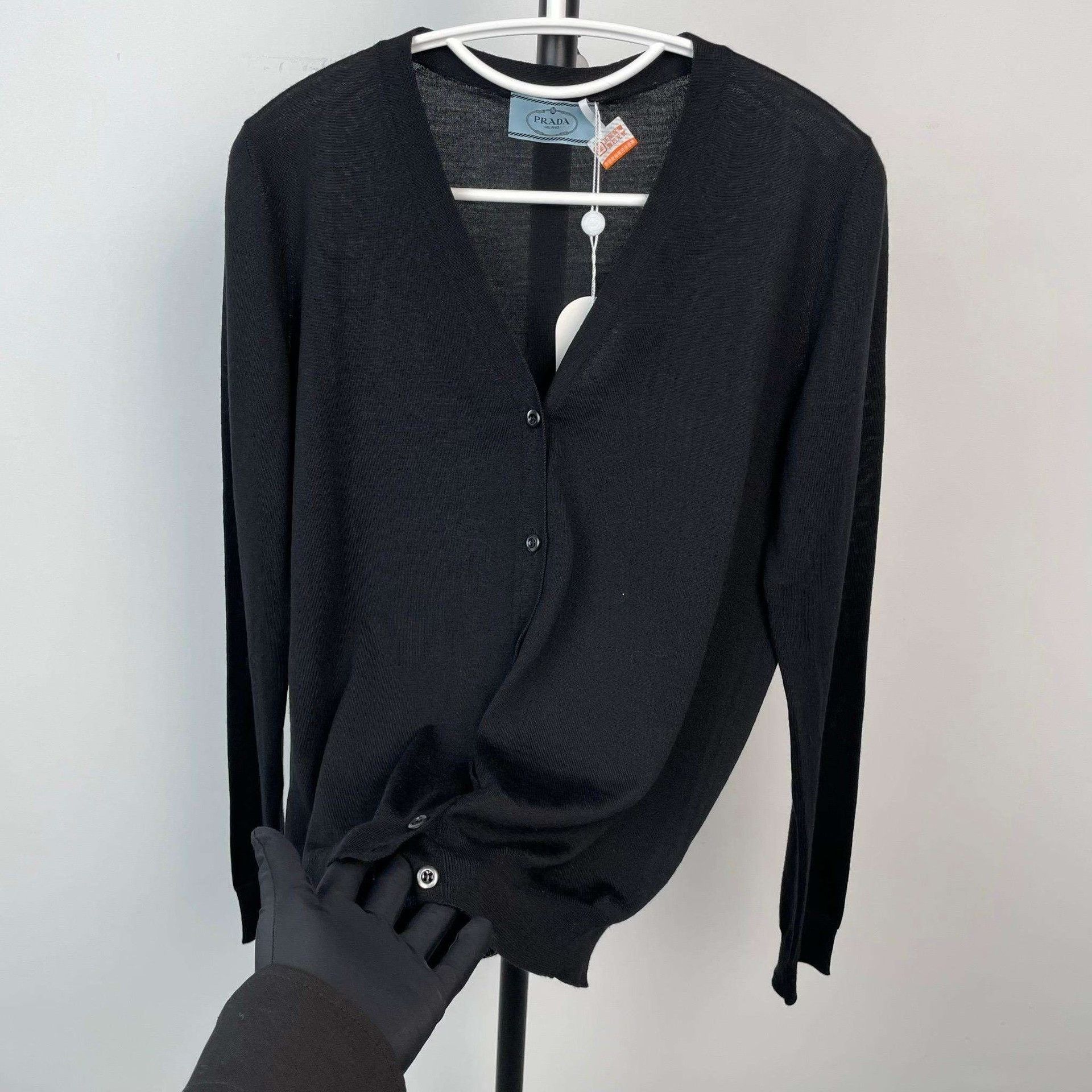Prada Prada Black Thin Knitted Cardigan Size US S / EU 44-46 / 1 - 3 Thumbnail