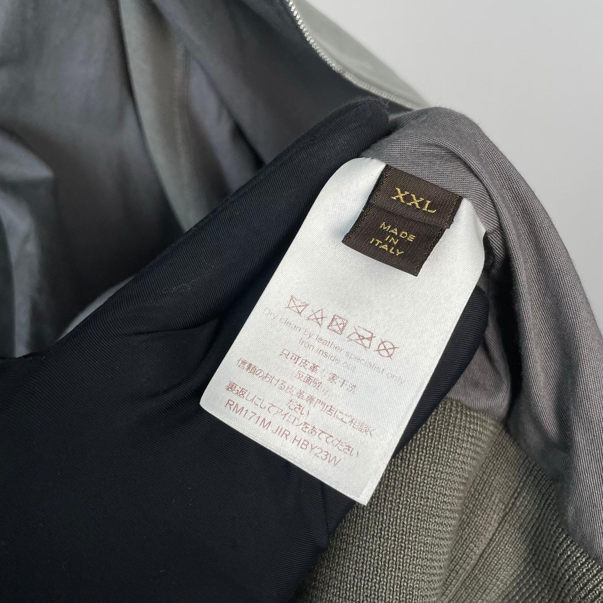 Louis Vuitton Louis Vuitton Gray-Green Wool Leather Zip Jacket Size US XXL / EU 58 / 5 - 6 Thumbnail