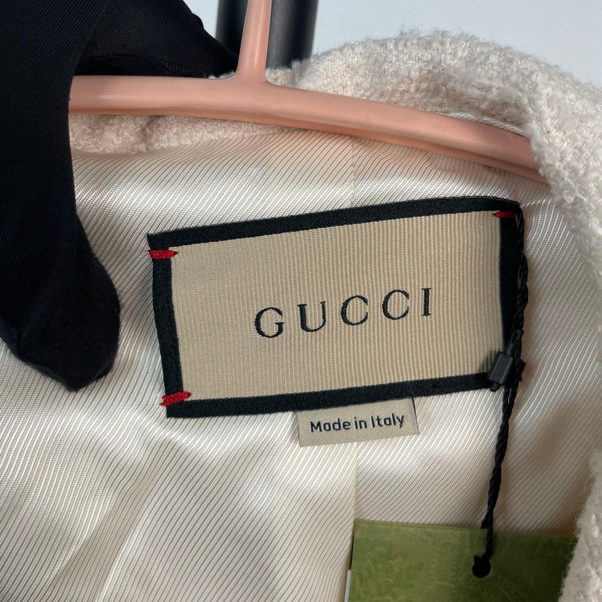 Gucci Gucci Ivory Tweed Lapel Button Jacket Size US XS / EU 42 / 0 - 7 Thumbnail