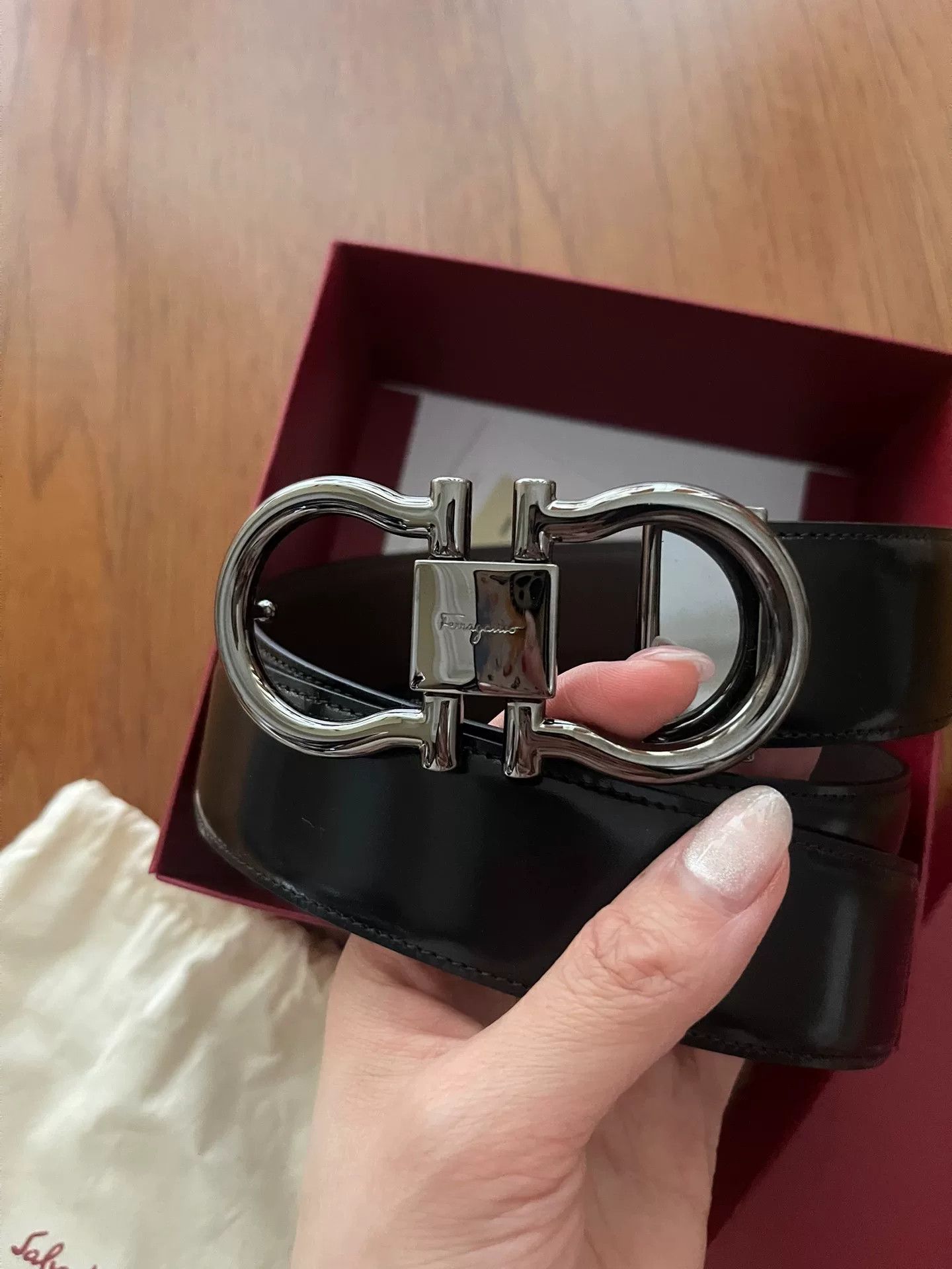 Salvatore Ferragamo Ferragamo Men's Black Belt Size ONE SIZE - 3 Thumbnail