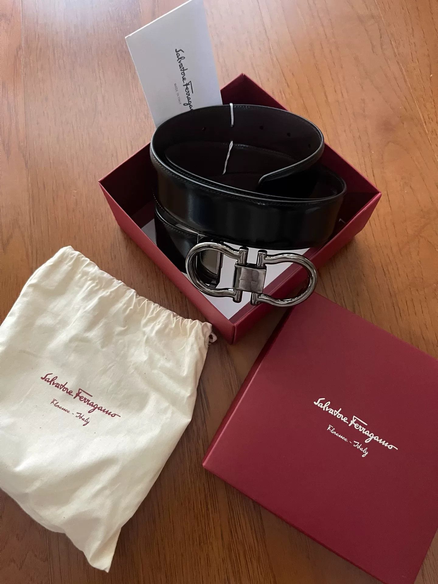 Salvatore Ferragamo Ferragamo Men's Black Belt Size ONE SIZE - 2 Thumbnail