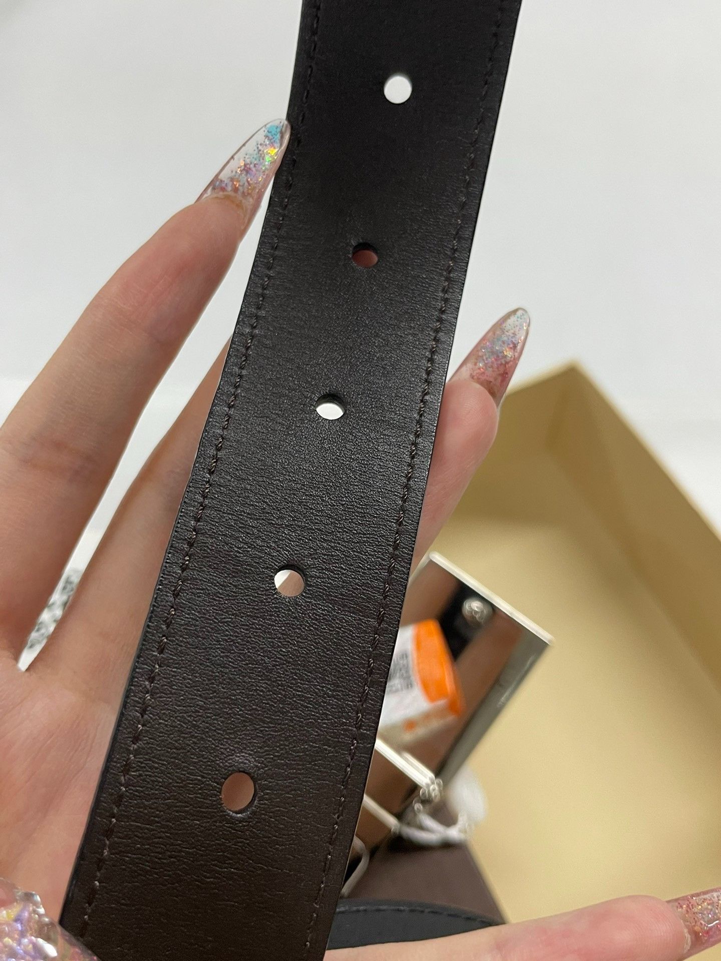 Louis Vuitton Louis Vuitton Black Checkered Silver Buckle Belt Size ONE SIZE - 6 Thumbnail