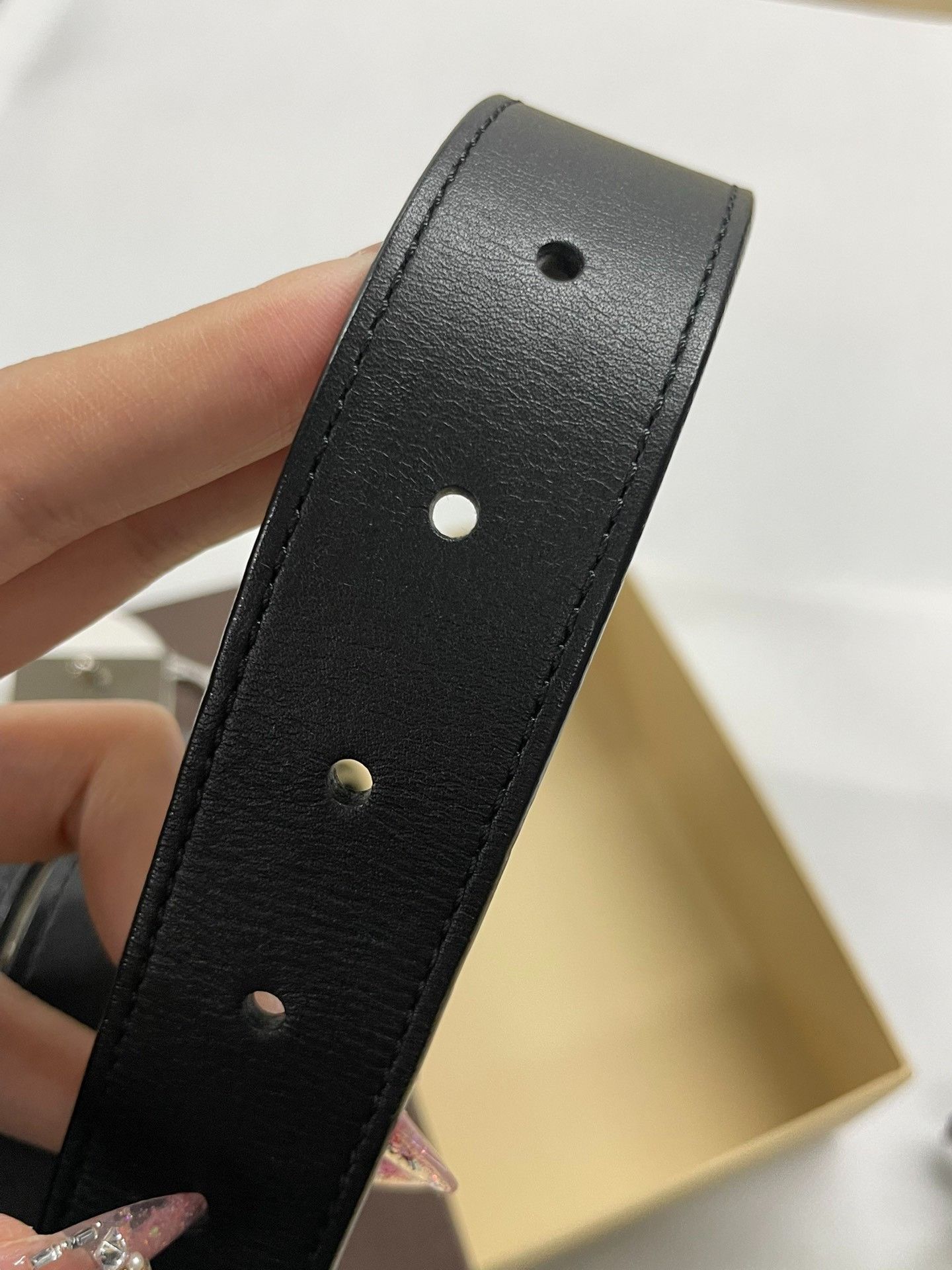 Louis Vuitton Louis Vuitton Black Checkered Silver Buckle Belt Size ONE SIZE - 4 Thumbnail