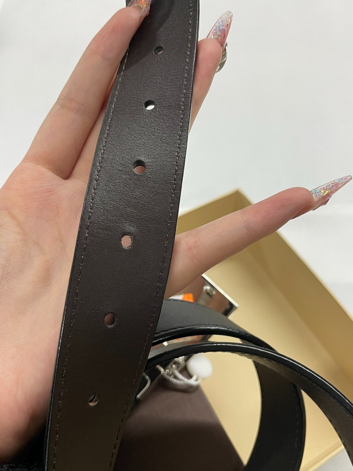 Louis Vuitton Louis Vuitton Black Checkered Silver Buckle Belt Size ONE SIZE - 5 Thumbnail