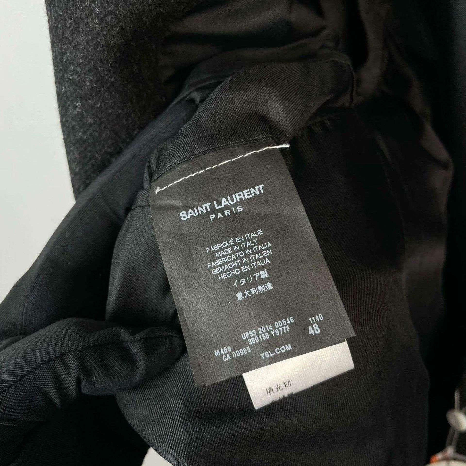 Yves Saint Laurent YSL Dark Gray Wool Coat w/ Velvet Collar Size US M / EU 48-50 / 2 - 8 Thumbnail