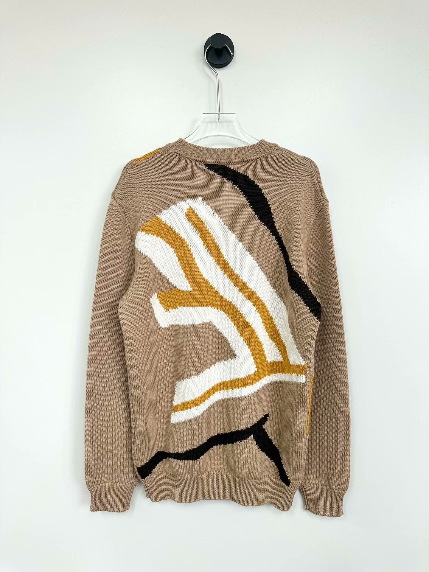 Fendi Fendi Tan Intarsia Wool Sweater Size US M / EU 48-50 / 2 - 2 Thumbnail