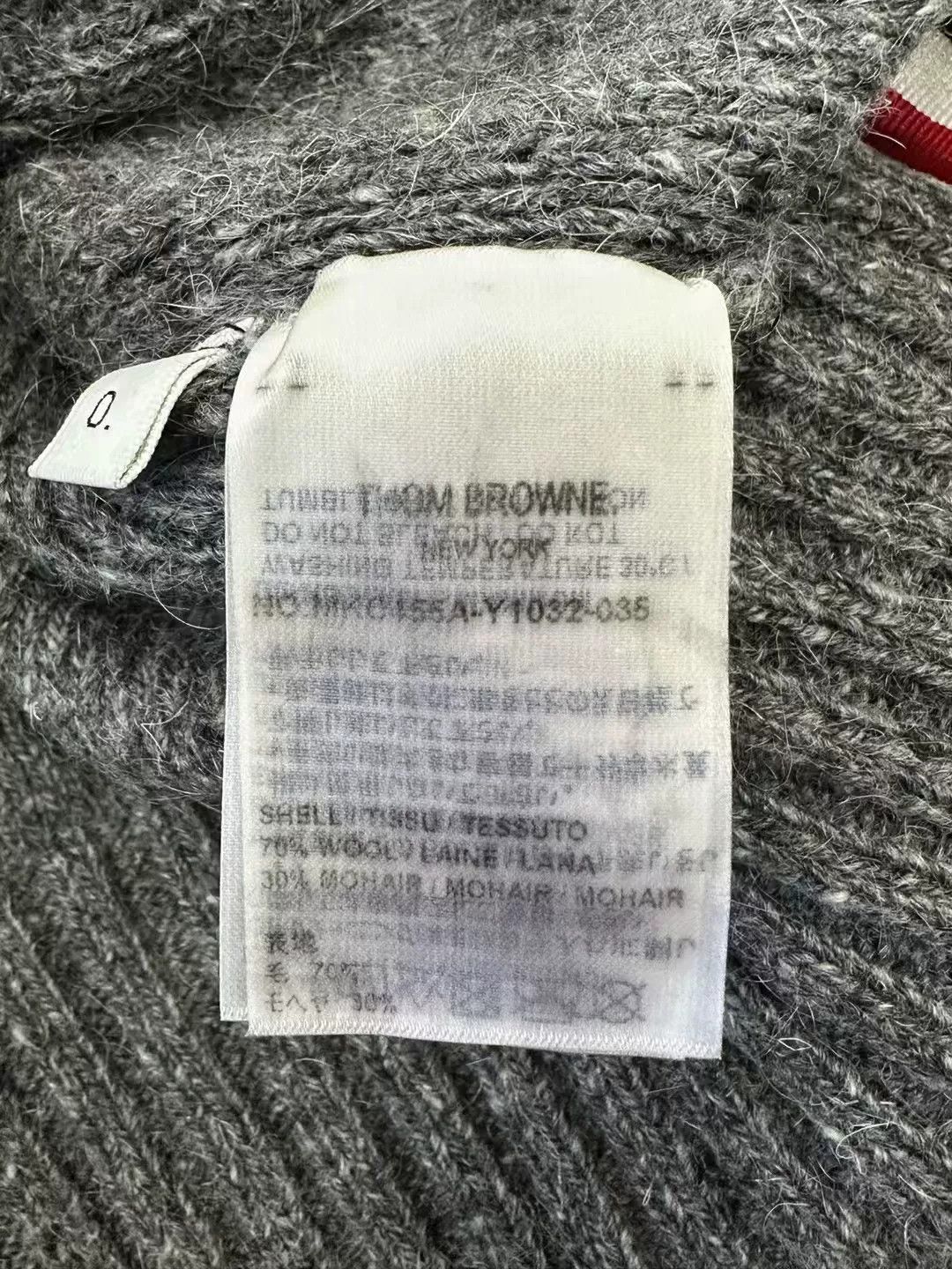 Thom Browne Thom Browne Gray V-Neck Stripe Cardigan Size US XS / EU 42 / 0 - 4 Thumbnail