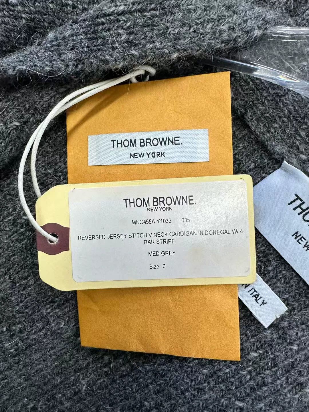 Thom Browne Thom Browne Gray V-Neck Stripe Cardigan Size US XS / EU 42 / 0 - 5 Thumbnail