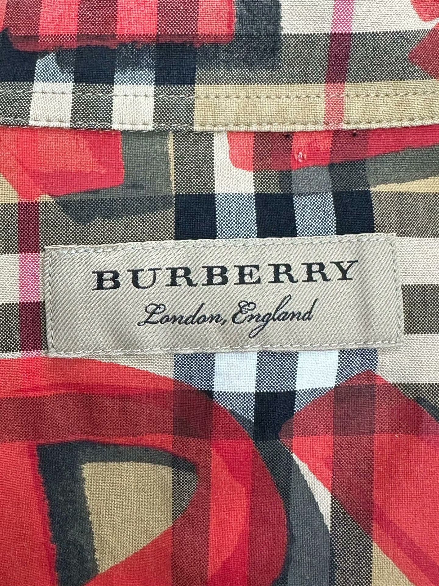 Burberry Burberry Khaki Plaid Graffiti Shirt Size US L / EU 52-54 / 3 - 3 Thumbnail